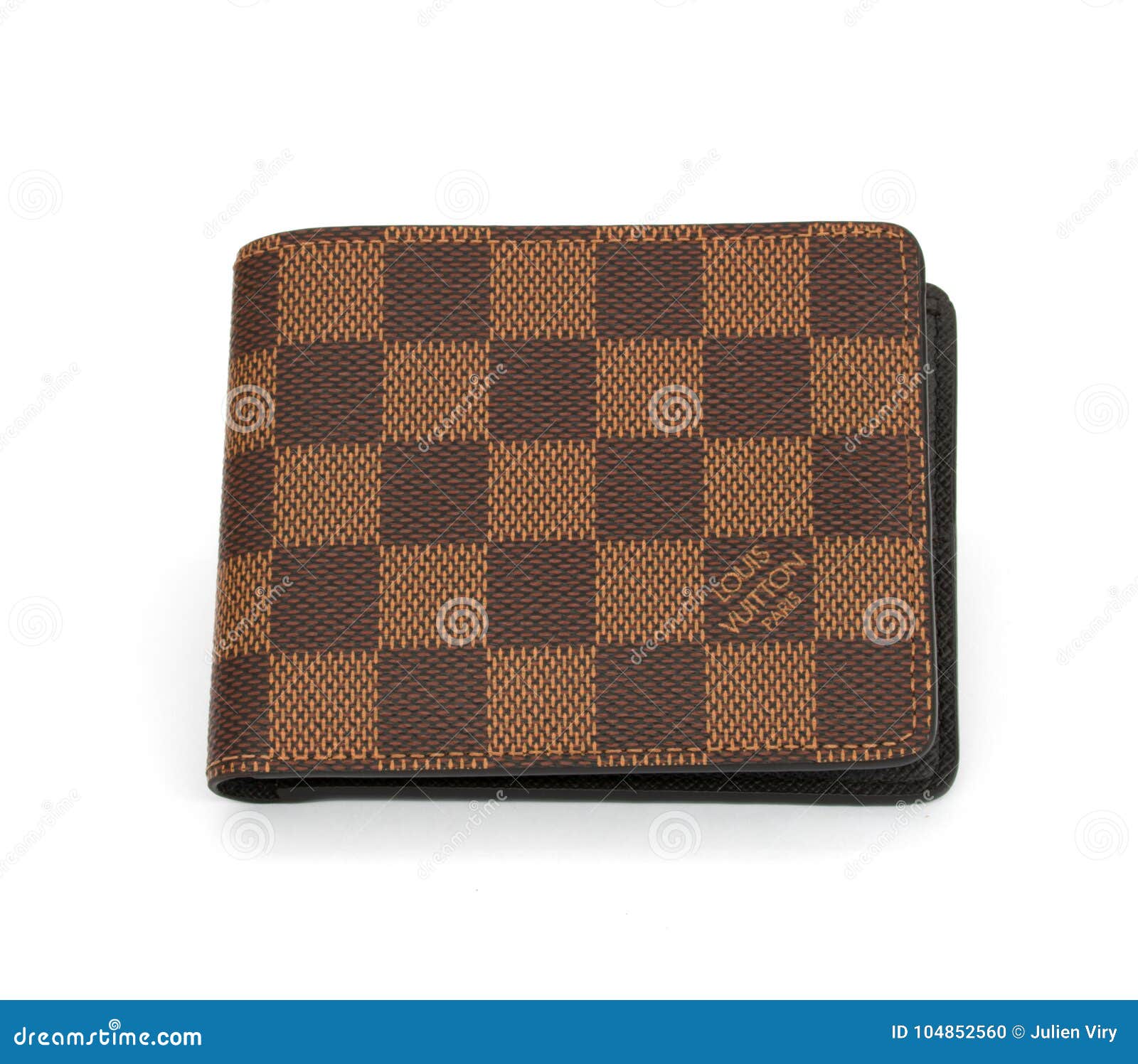 Cartera Del Hombre De Louis Vuitton Brown Aislada En El Fondo