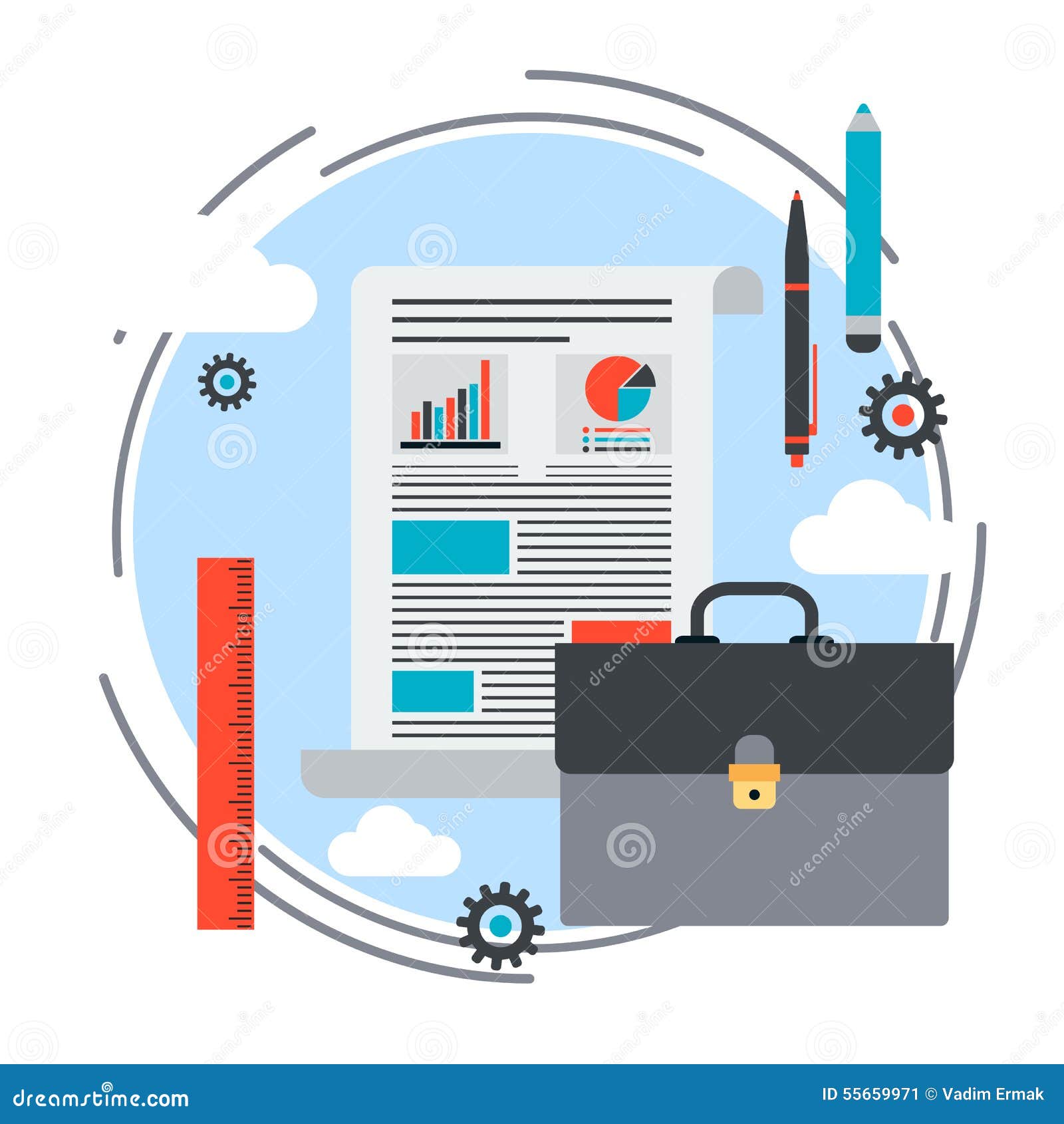 Cartera, Plan Empresarial, Informe, Concepto Del Vector 