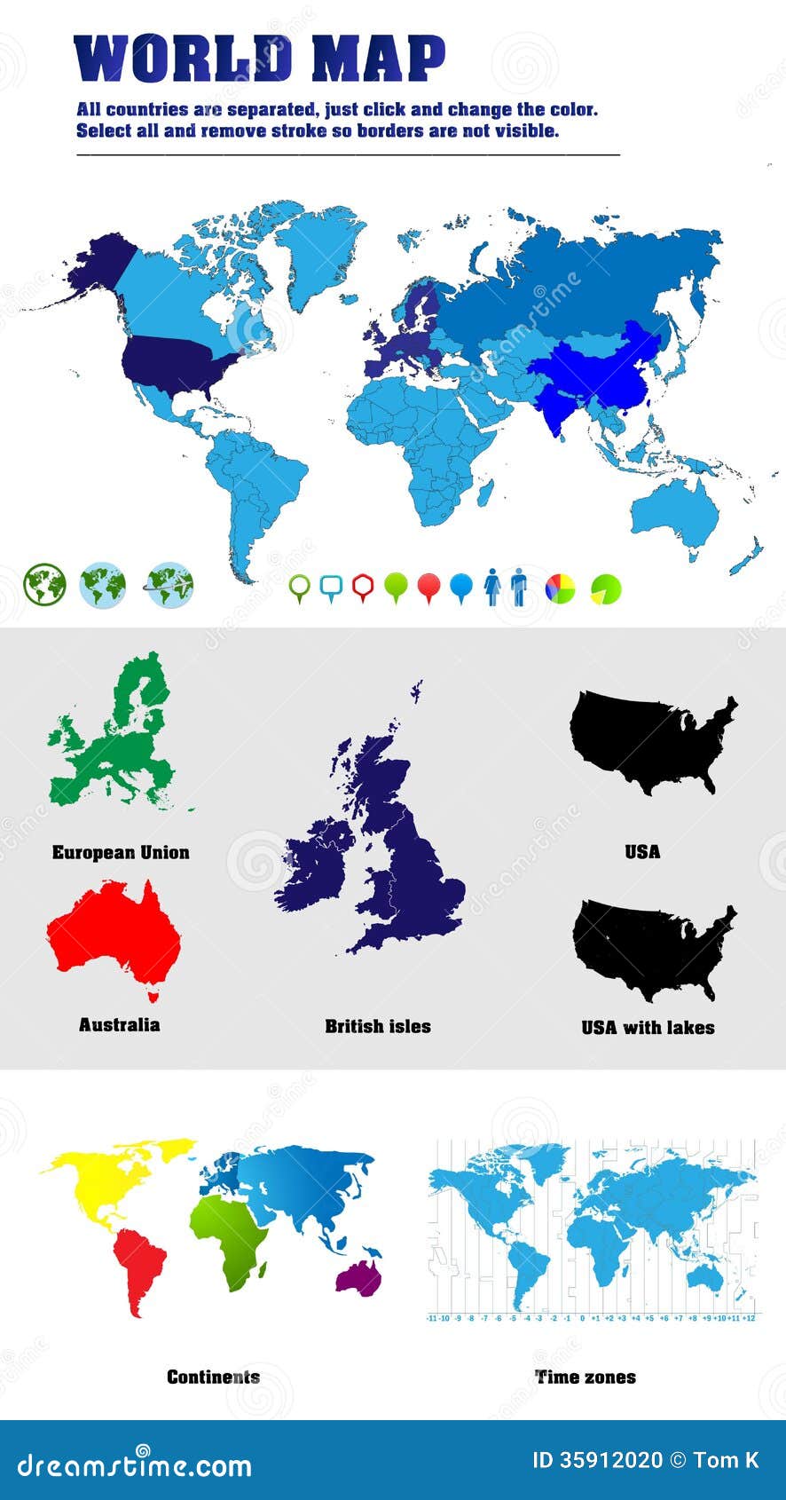 Cartes Du Monde De Vecteur Avec Des éléments Illustration De