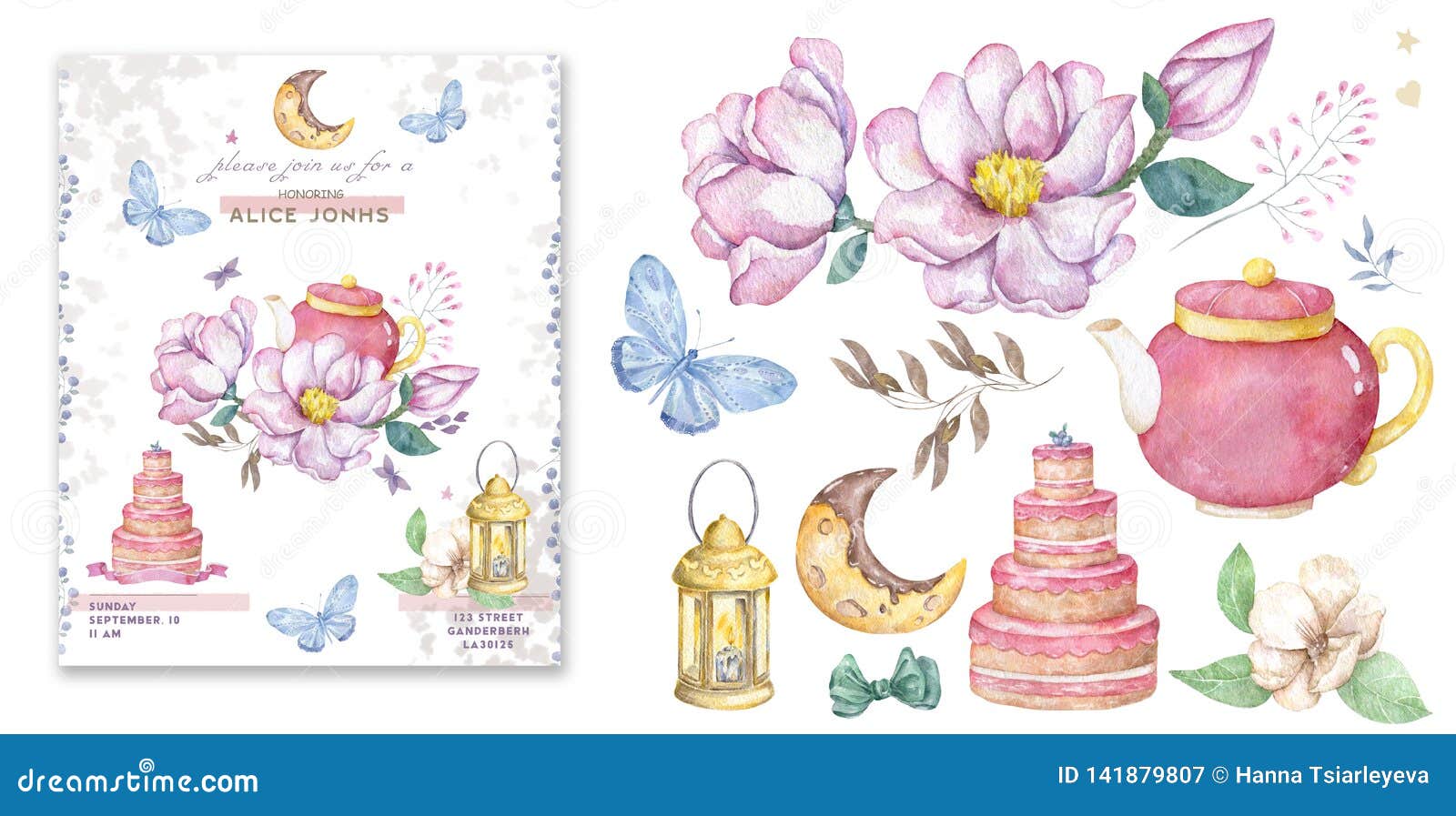 Cartes En Liasse De Joyeux Anniversaire Illustrations Colorees De Celebration Avec Le Gateau D Anniversaire Les Ballons Et Les E Illustration Stock Illustration Du Celebration Gateau