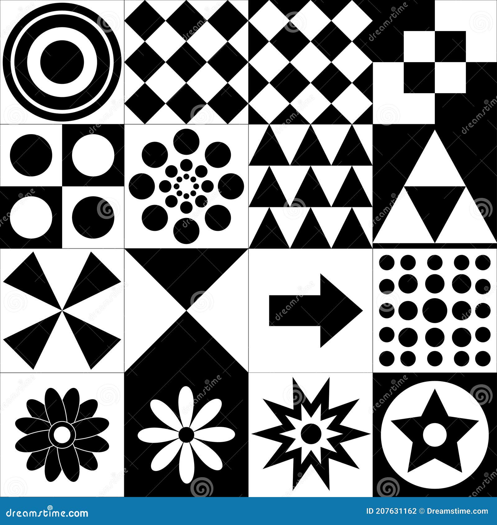 Cartes Noir Et Blanc De Jeu Montessori. Illustration de Vecteur