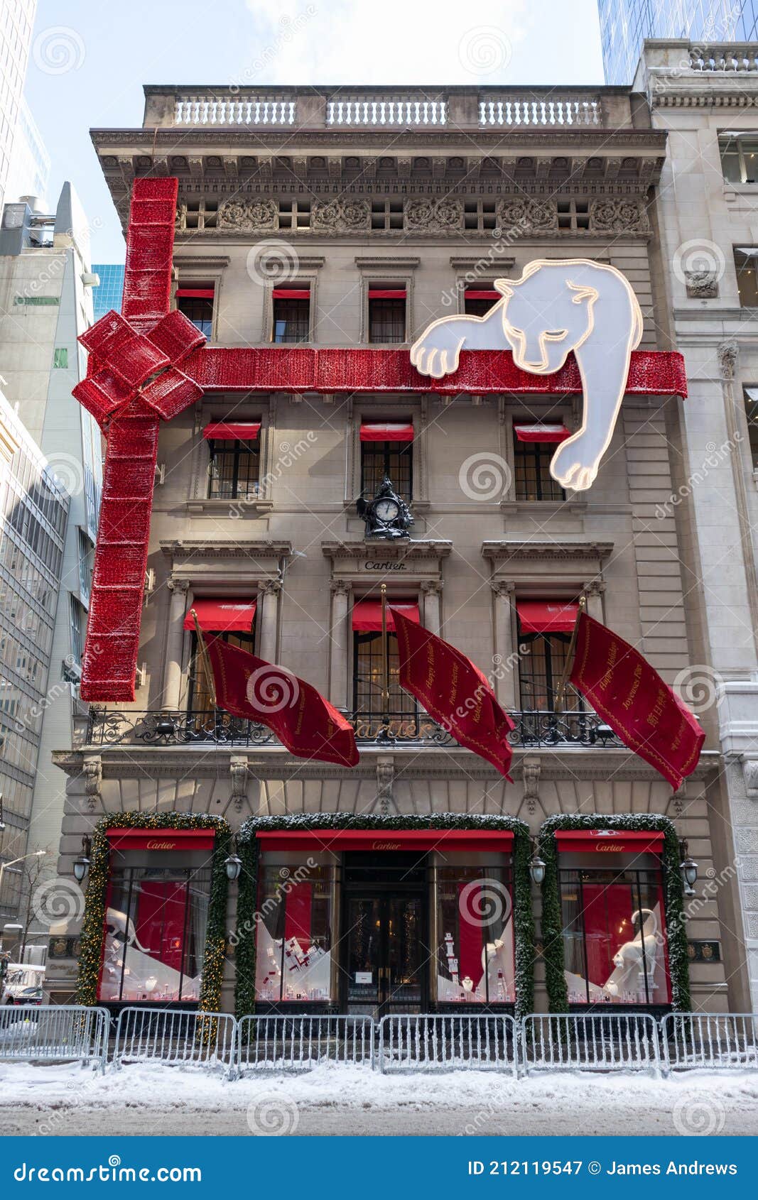 Cartier Boutique with Beautiful Christmas Decorations Along Fifth ...