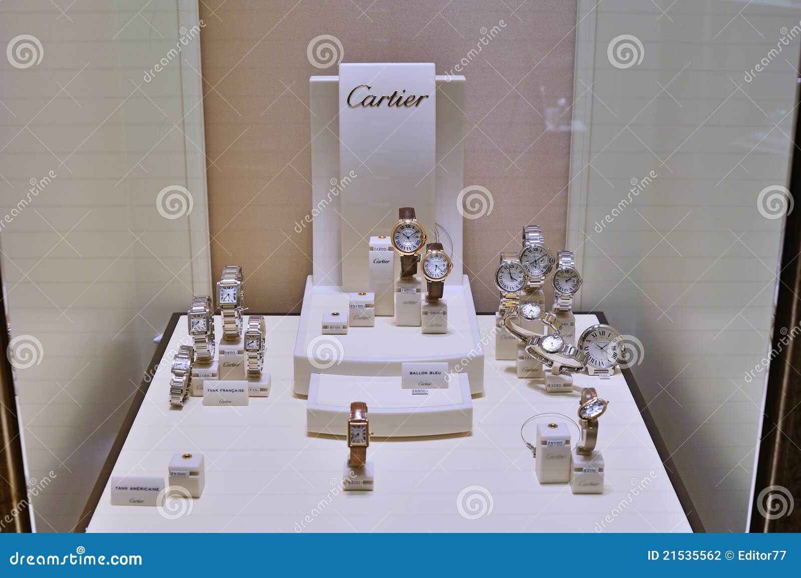 Cartier Watches In Showcase Store 