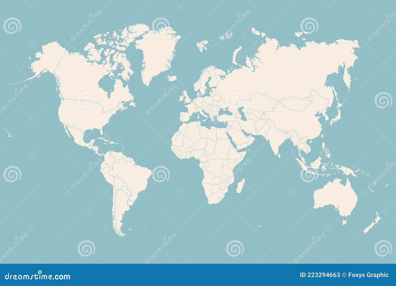 Cartina Geografica Mondiale Con I Paesi Illustrazione Vettoriale