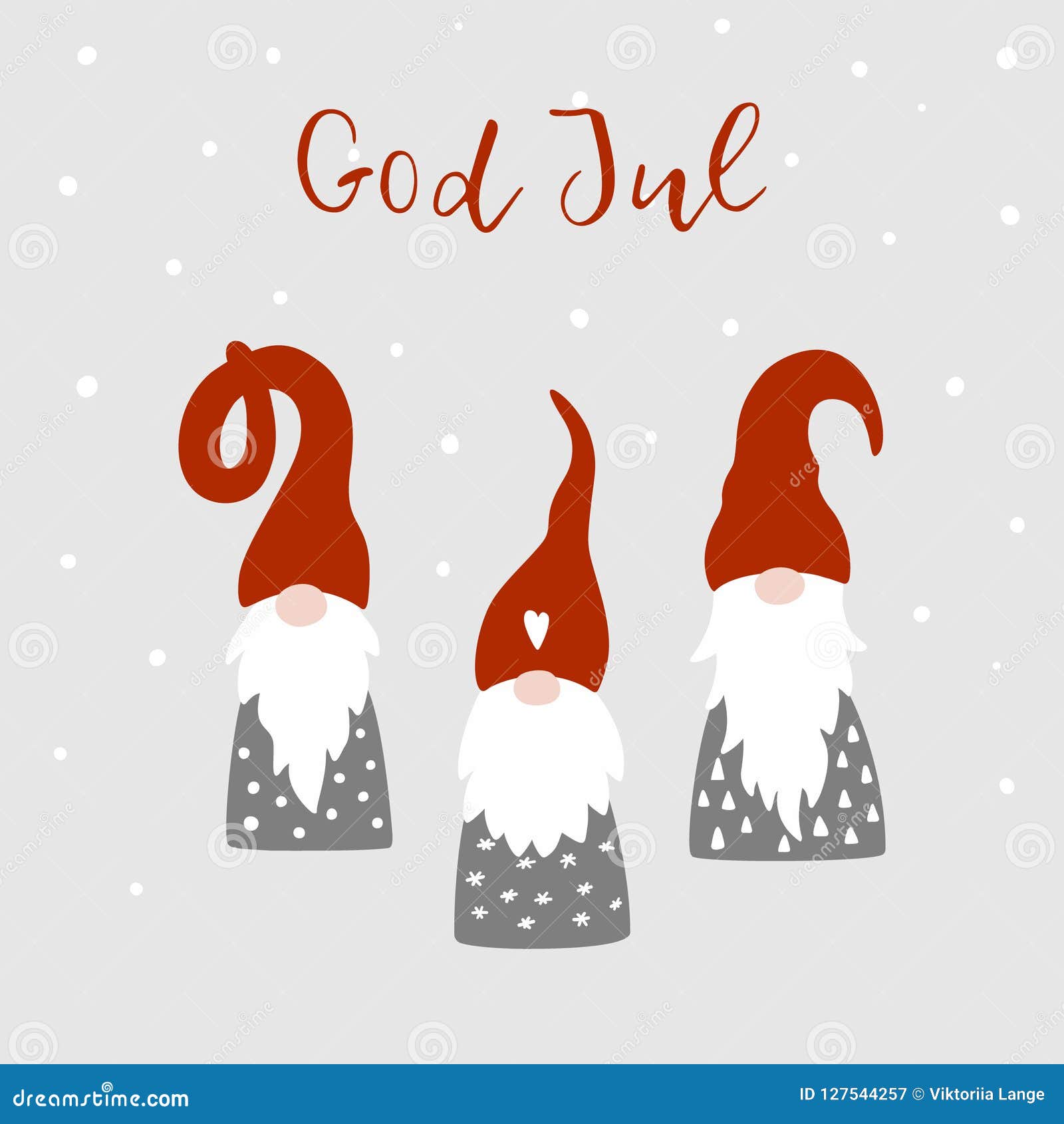 Auguri Natale Inglese.Cartolina D Auguri Con Gli Gnomi Scandinavi Svegli I Fiocchi Di Neve Ed Il Testo Dio Luglio Nel Buon Natale Inglese Illustrazione Vettoriale Illustrazione Di Inglese Cute 127544257