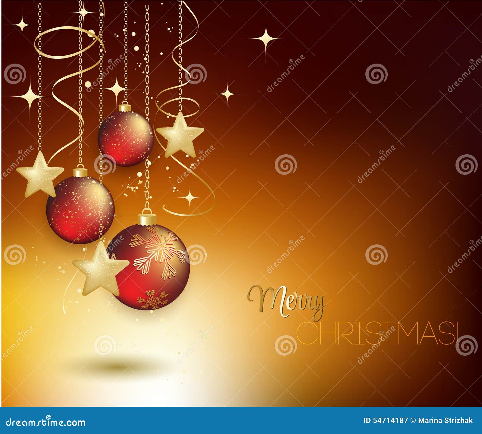 Cartolina D'auguri Dell'oro Di Buon Natale Con Rosso Illustrazione  Vettoriale - Illustrazione di incandescenza, background: 54714187