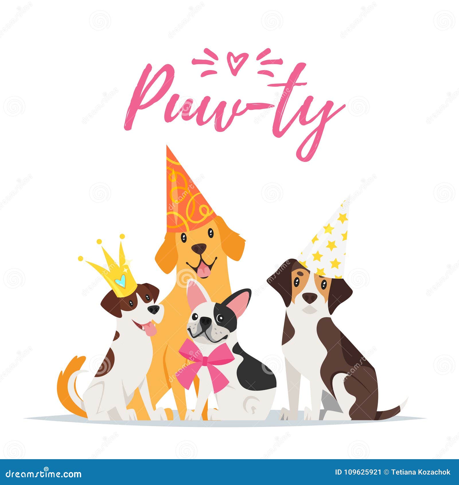 Cartolina D'auguri Della Festa Di Compleanno Del Cane Illustrazione  Vettoriale - Illustrazione di bambino, cane: 109625921