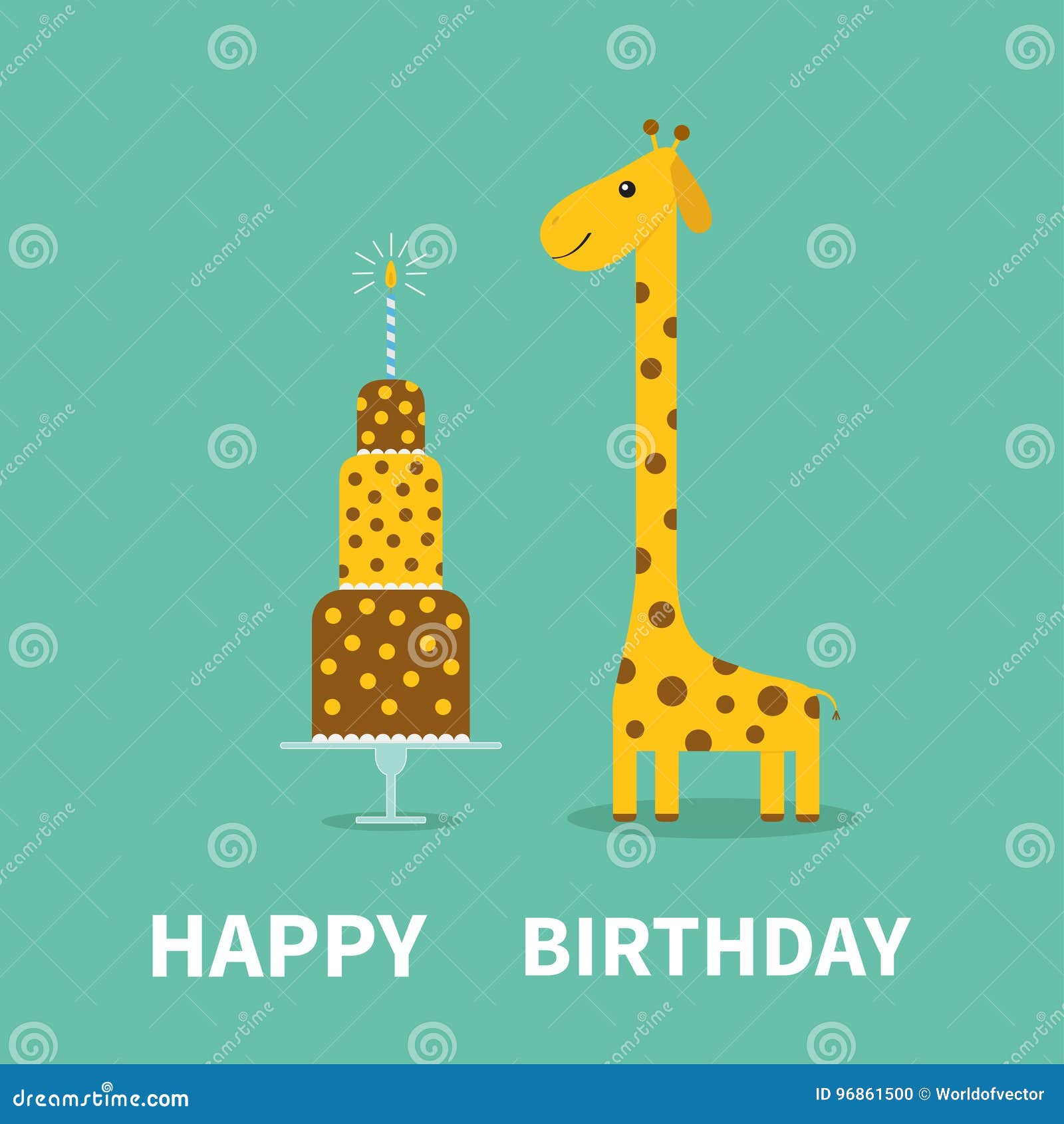 Cartolina D Auguri Di Buon Compleanno Punto Della Giraffa Collo Lungo Personaggio Dei Cartoni Animati Sveglio Dolce Con I Punti E Illustrazione Vettoriale Illustrazione Di Arte Animale