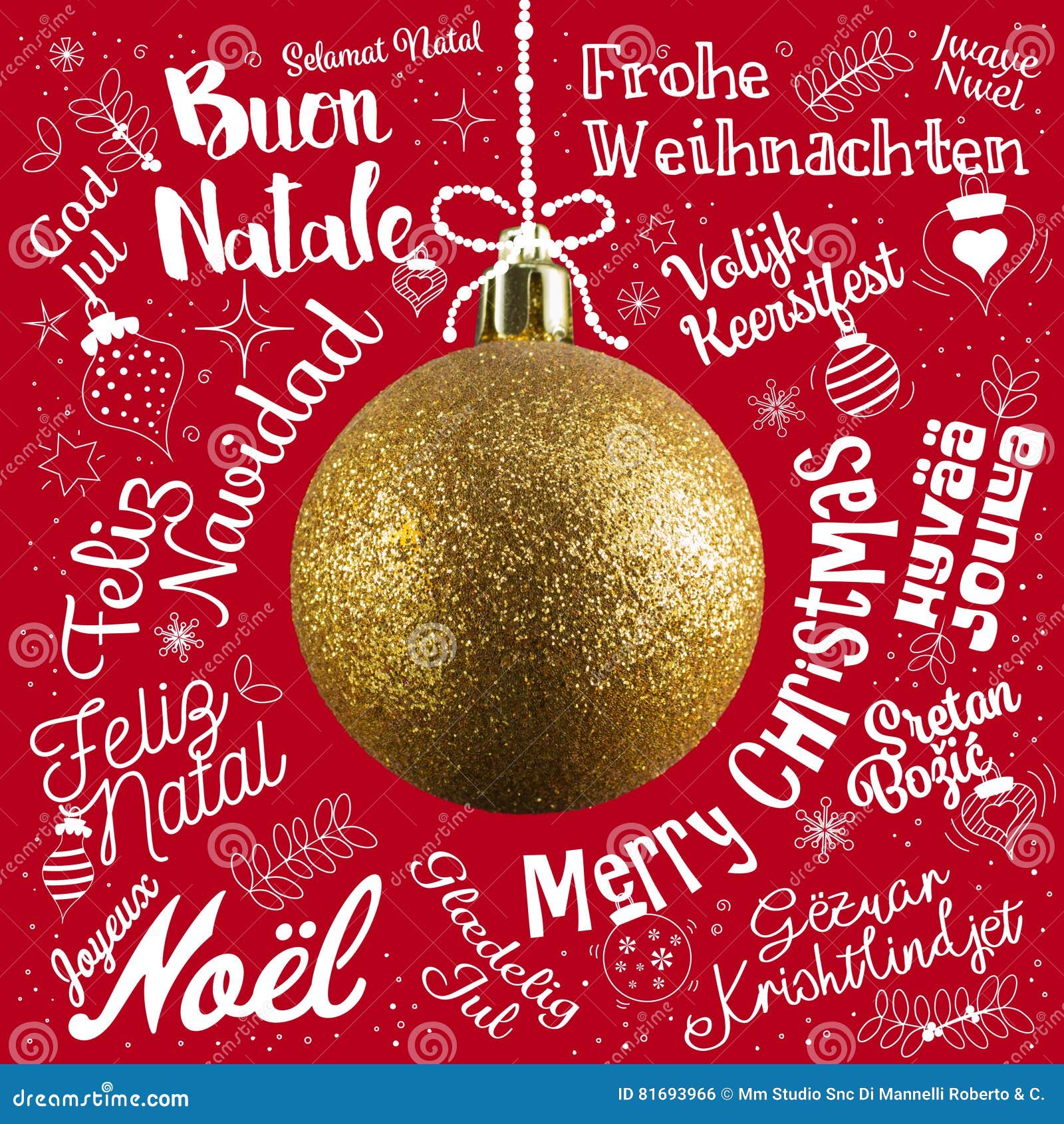 Buon Natale Mondo.Cartolina D Auguri Di Buon Natale Dal Mondo Nelle Lingue Differenti Illustrazione Di Stock Illustrazione Di Lettera Calligraphic 81693966