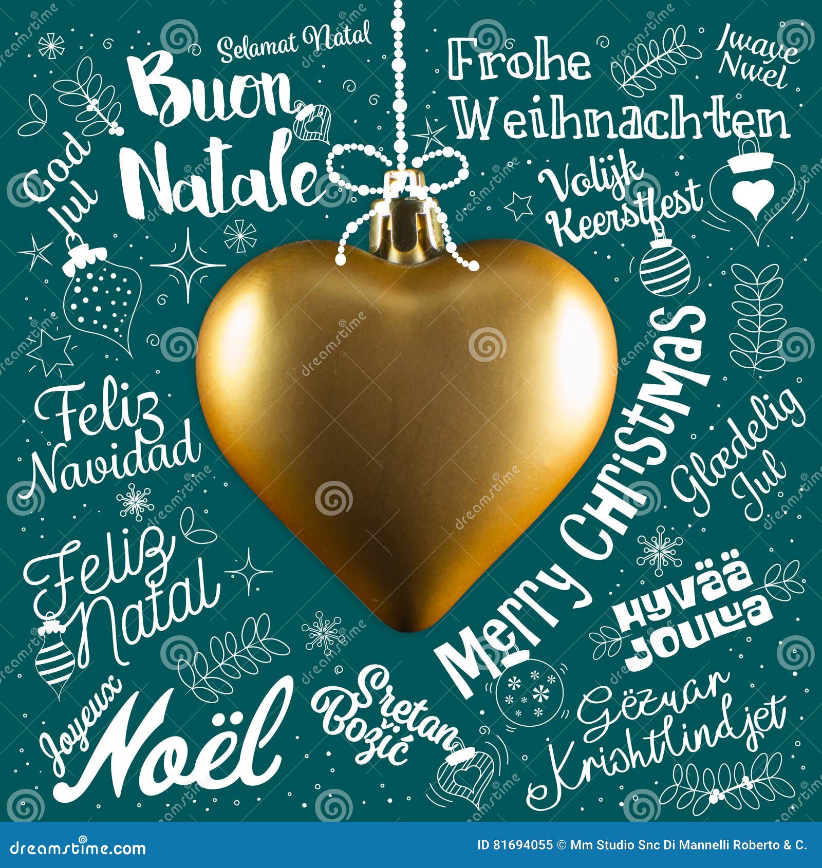 Buon Natale Mondo.Cartolina D Auguri Di Buon Natale Dal Mondo Nelle Lingue Differenti Illustrazione Di Stock Illustrazione Di Calligraphic Allegro 81694055