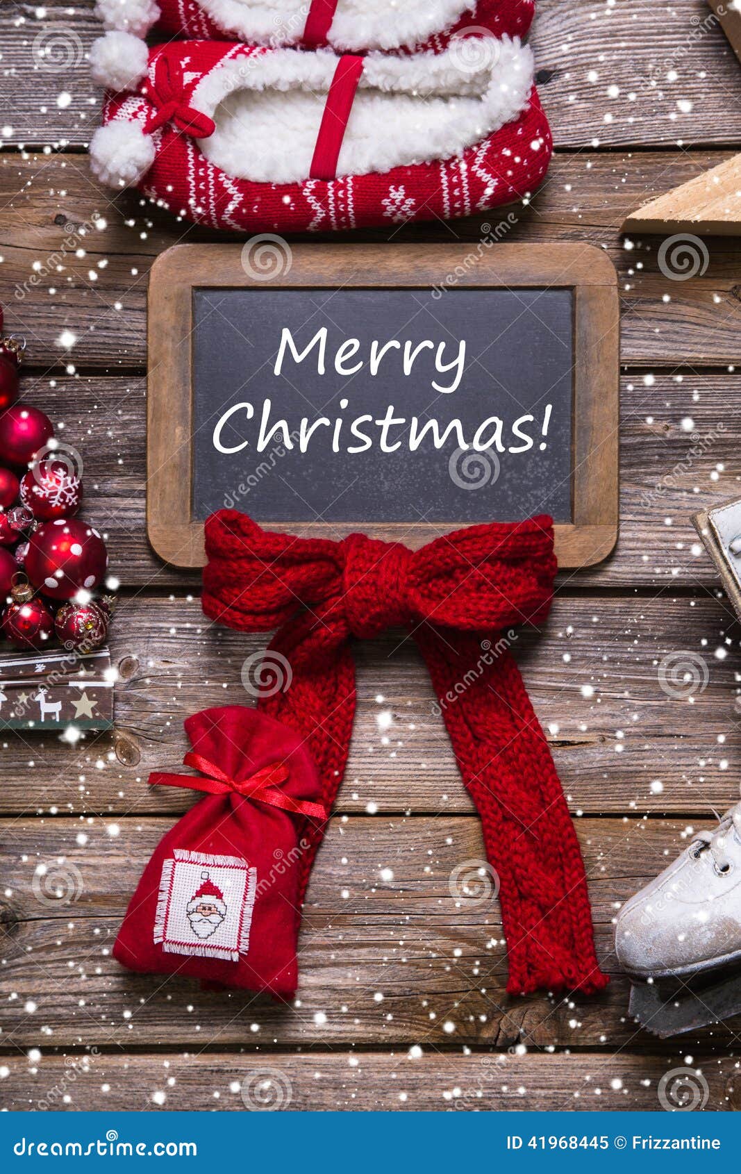 Buon Natale Country.Cartolina D Auguri Di Buon Natale Nello Stile Classico Rosso Bianco Legno Immagine Stock Immagine Di Sfere Telaio 41968445