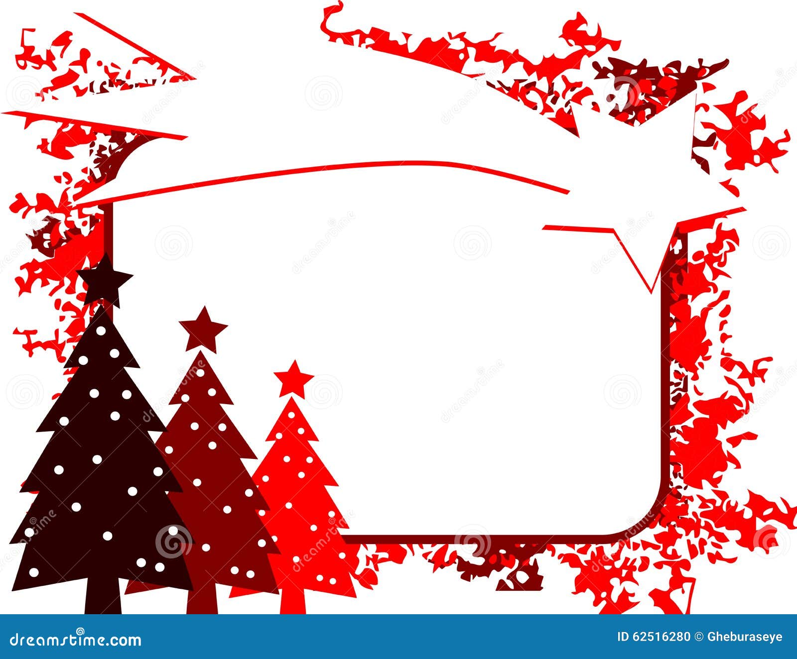 Cartolina D Auguri Di Natale Con Gli Alberi E La Stella Cadente Illustrazione Di Stock Illustrazione Di Fucilazione Rosso