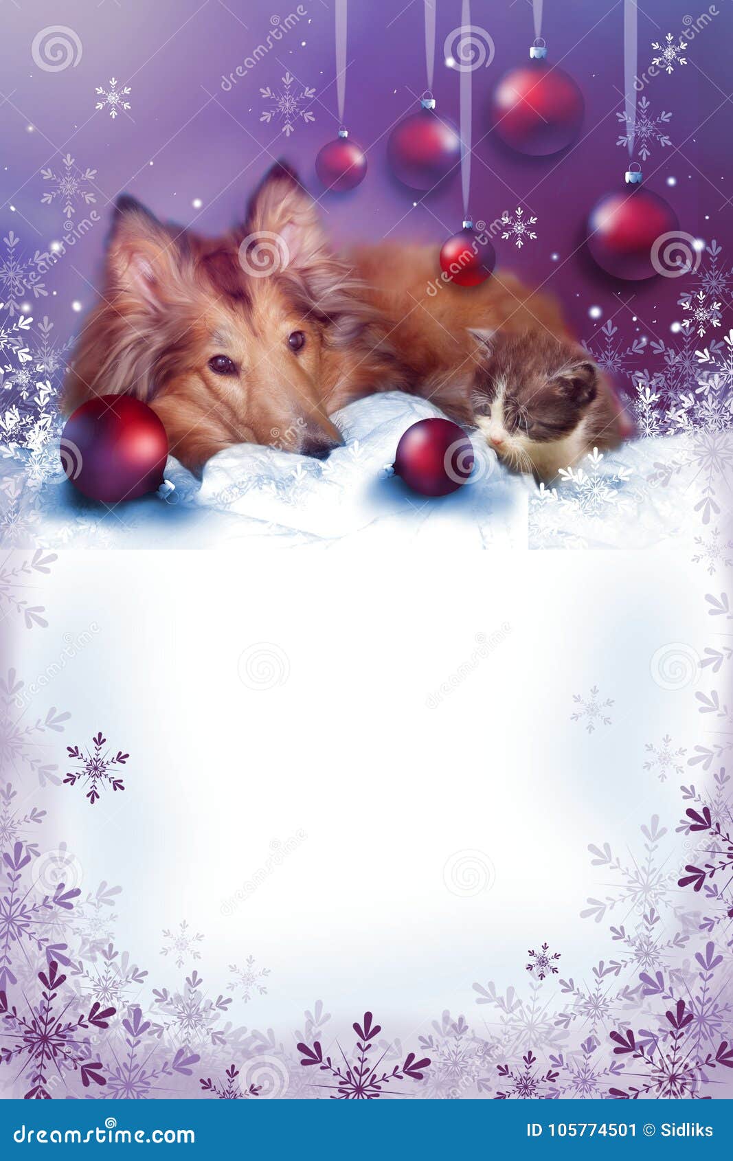 Cartolina D Auguri Di Natale Con Gli Animali Domestici Immagine Stock Immagine Di Saluto Cartolina