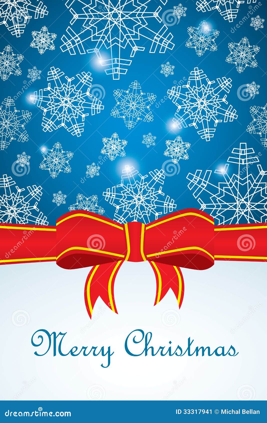 Cartolina D'auguri Di Natale Con Il Fiocco Di Neve Ed Il 
