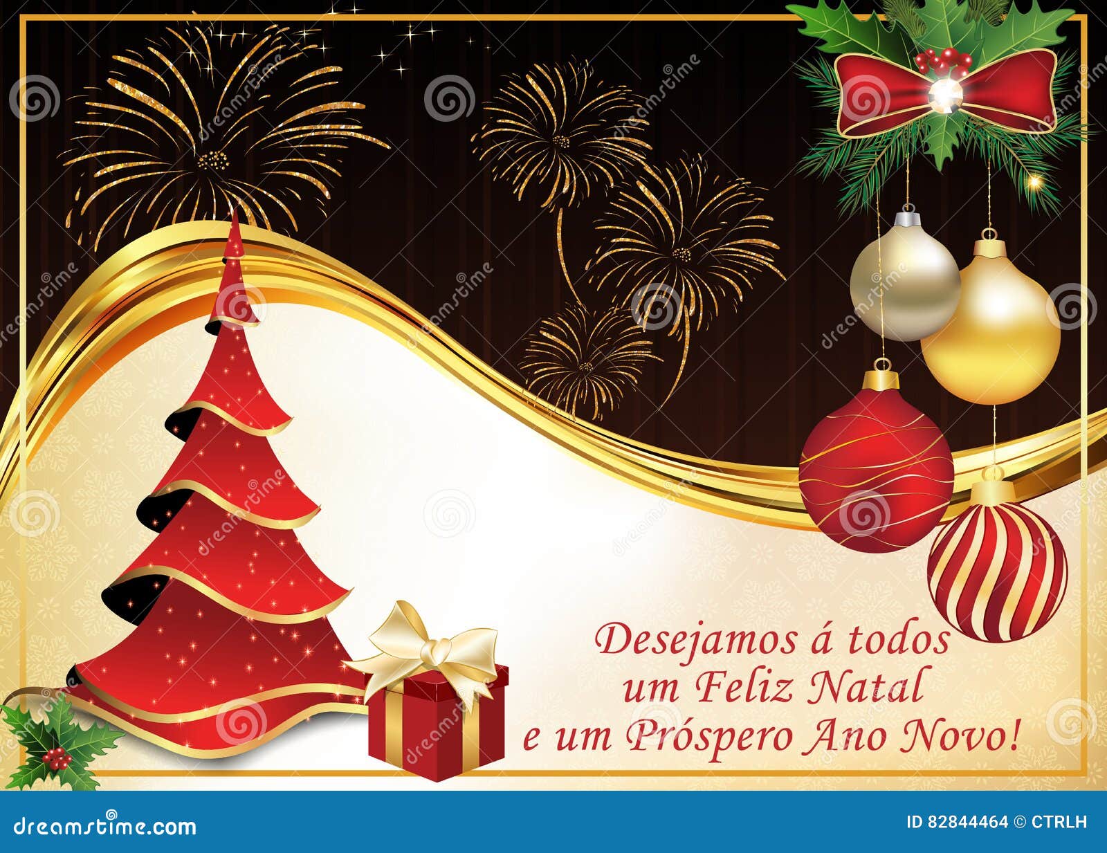 Buon Natale In Brasiliano.Cartolina D Auguri Portoghese Per Le Vacanze Invernali Illustrazione Di Stock Illustrazione Di Feste Desideri 82844464