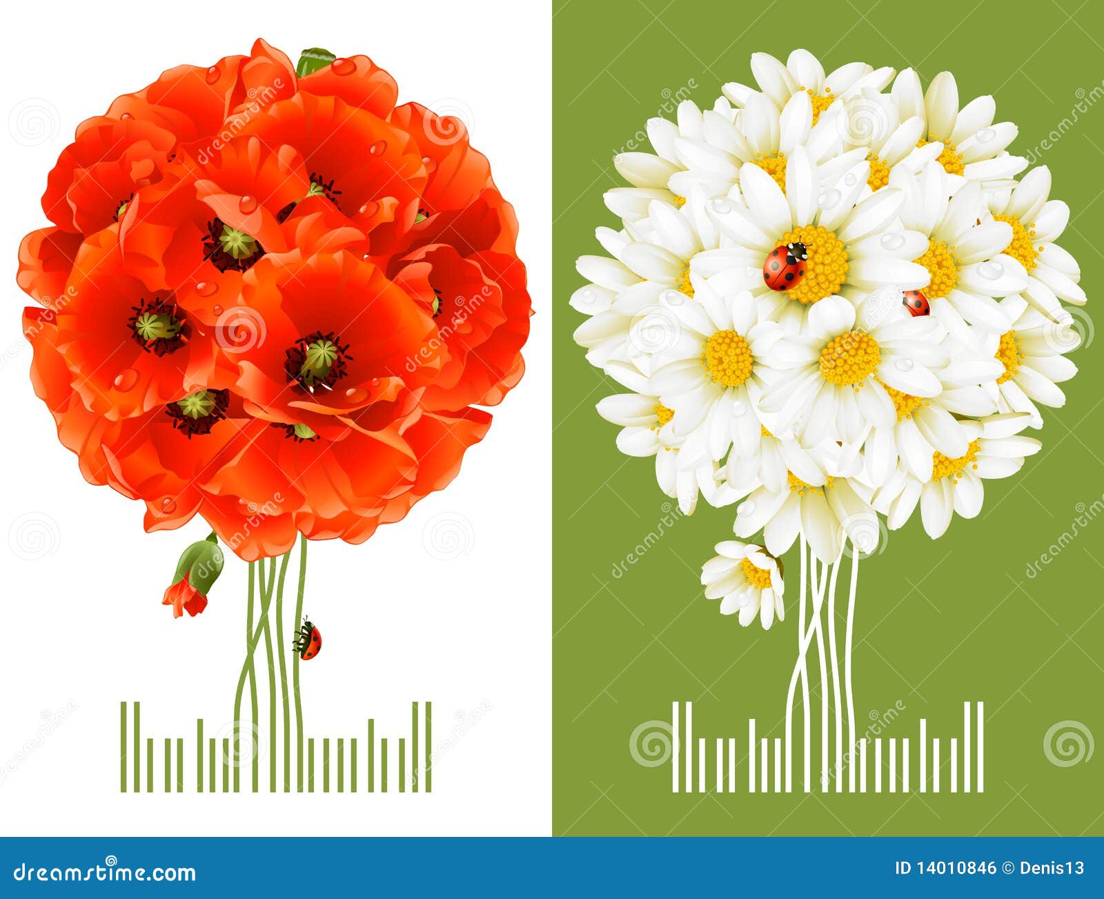 Cartoline D Auguri Floreali Illustrazione Vettoriale Illustrazione Di Decorazione Bello