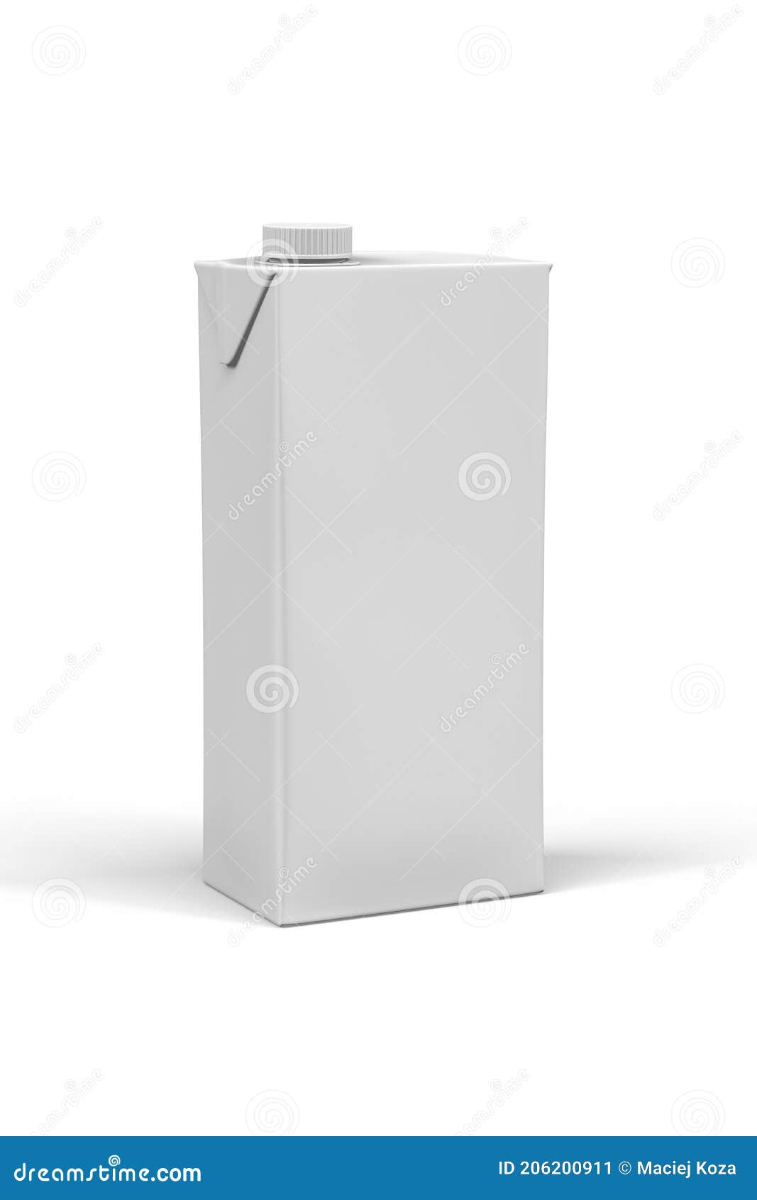 Carton Box Mockup for Drinks - Liter Carton of Milk or Juice Isolated ...