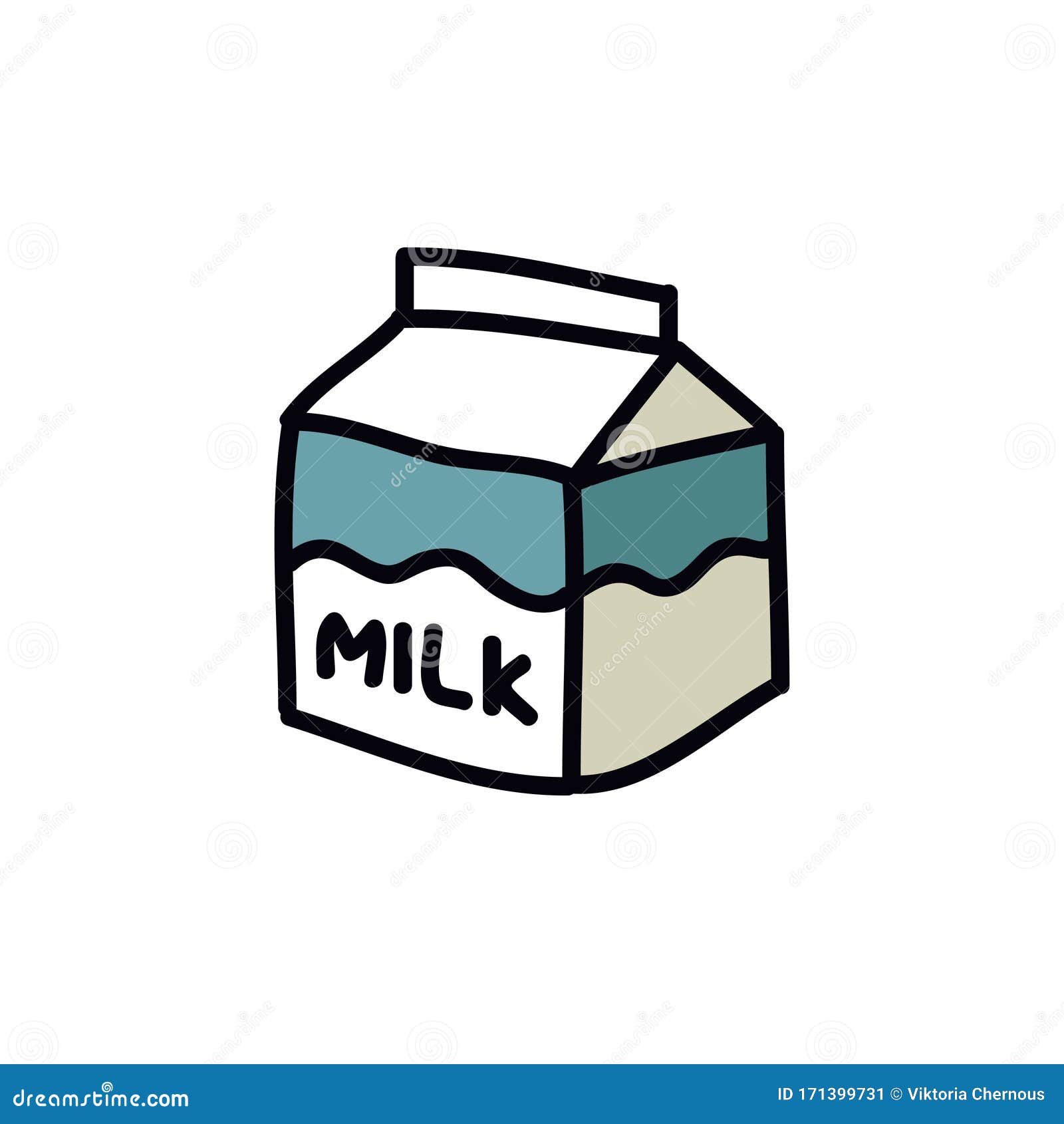 Carton of Milk Doodle Icon, Vector Illustration Stock Illustration