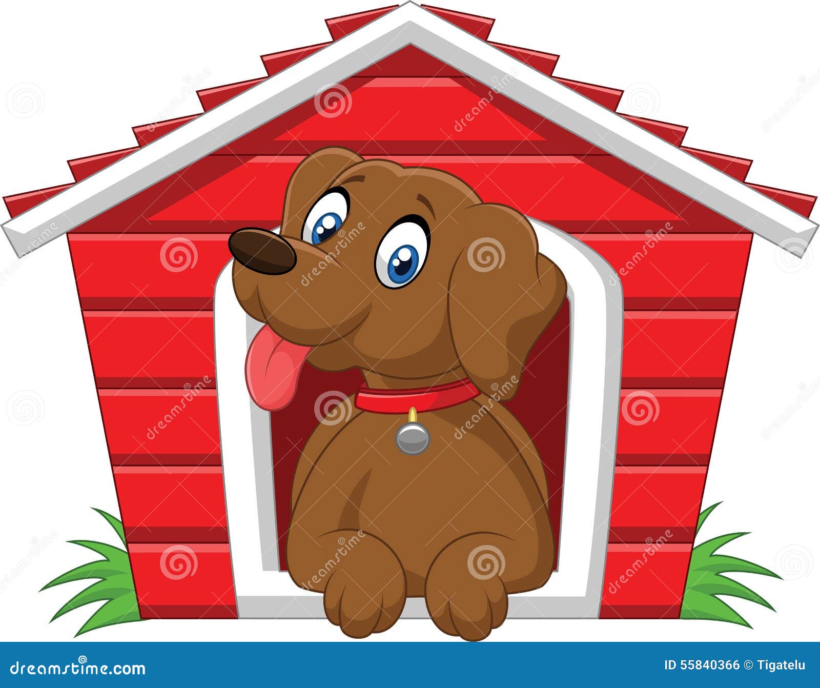 Cartoon Adorable Dog in the Cage Stock Vector Illustration of posing