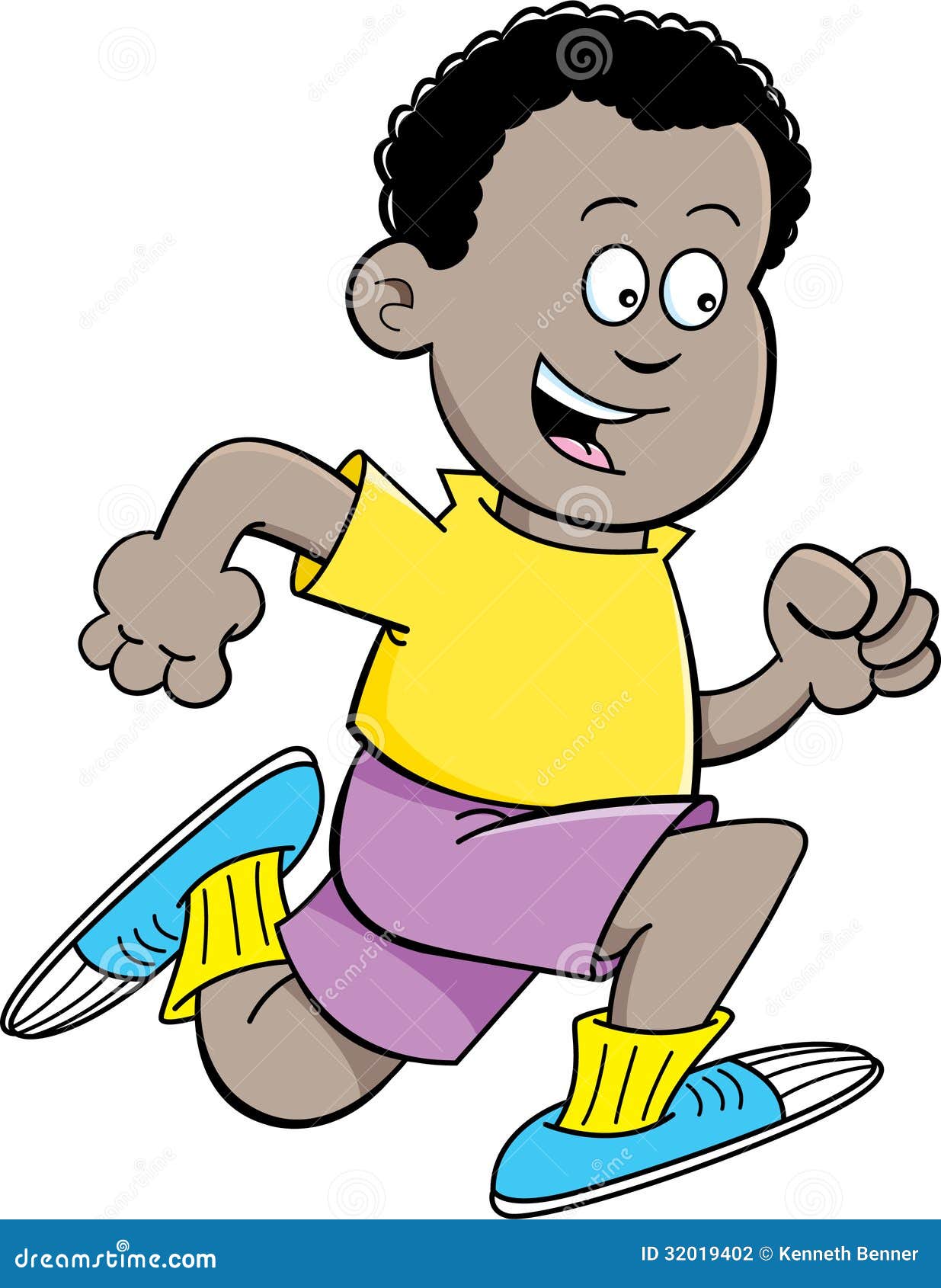 Cartoon African Boy Running Vector Illustration | CartoonDealer.com ...