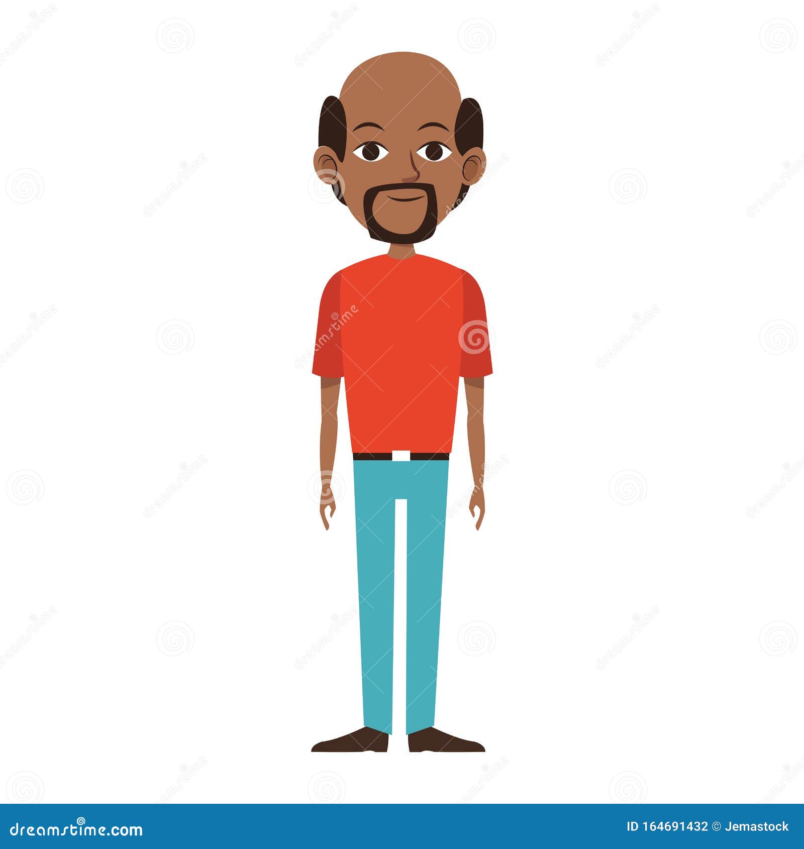 Cartoon Afro Old Man Standing Icon Stock Vector - Illustration of  hairstyle, casual: 164691432