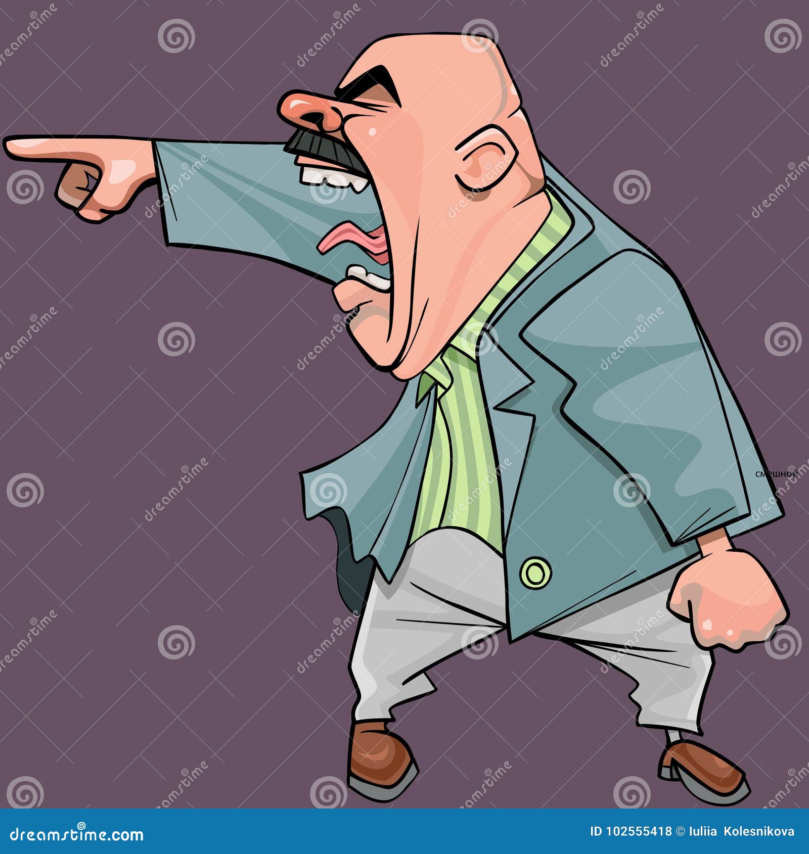 Cartoon of an Aggressive Bald Man in a Suit Yells Menacingly Stock Vector -  Illustration of yells, person: 102555418