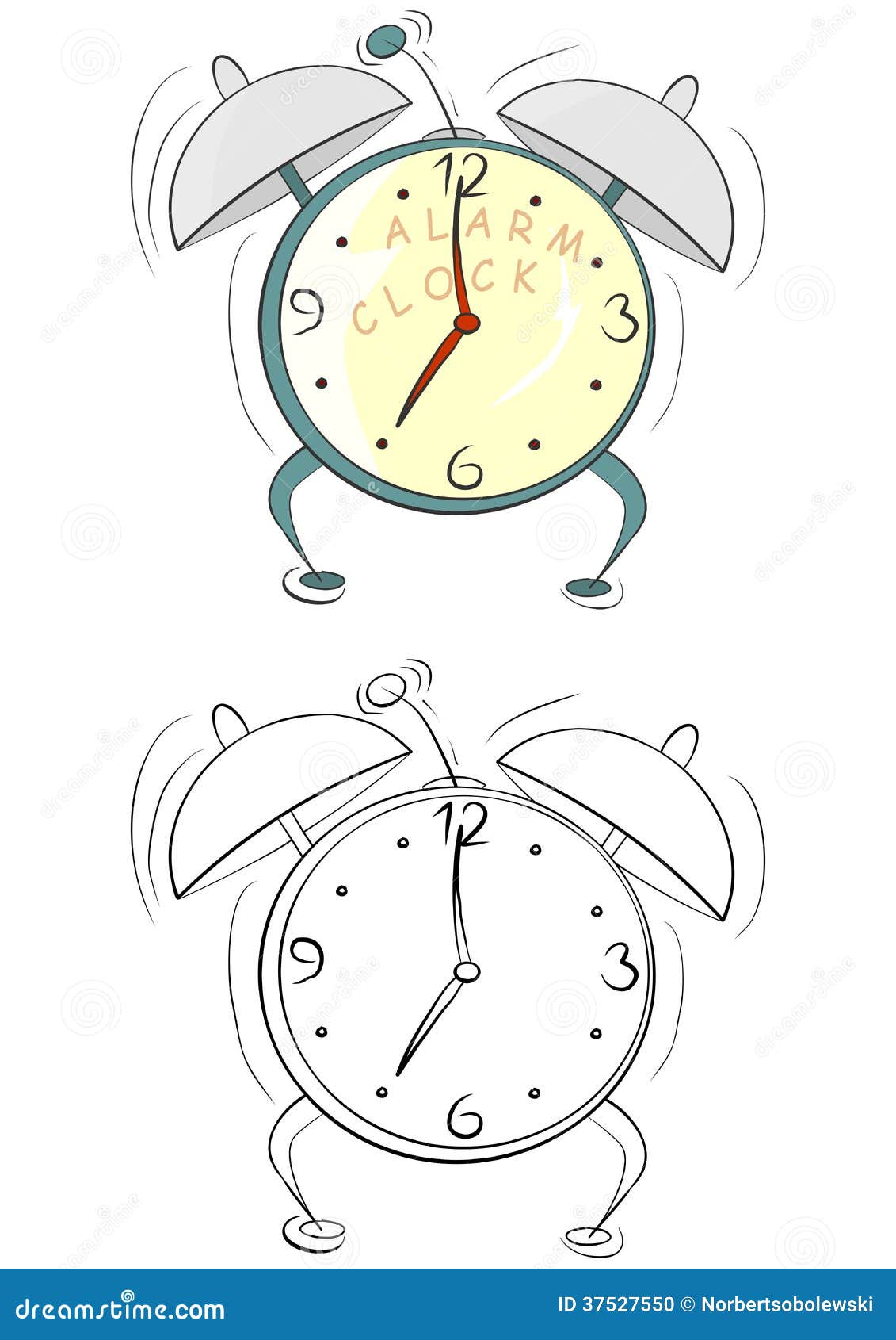 Download Cartoon alarm clock stock vector. Image of funny, cartoon - 37527550