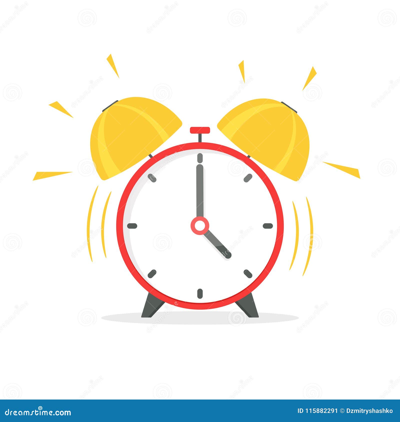 Alarm clock ringing isolated on white background with motion blur. 3d  illustration Stock Photo - Alamy