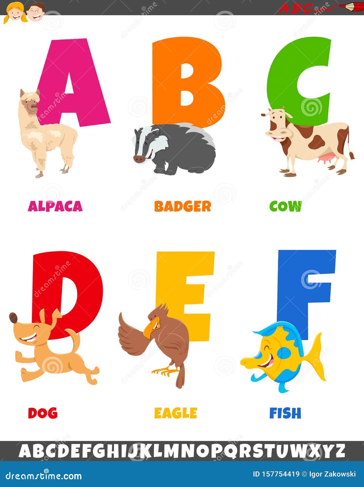 Cartoon Alphabet Collection with Animal Characters Stock Vector - Illustration of educational, education: 157754419 Cartoon Alphabet Collection with Animal Characters Stock Vector - Illustration of educational, education: 157754419