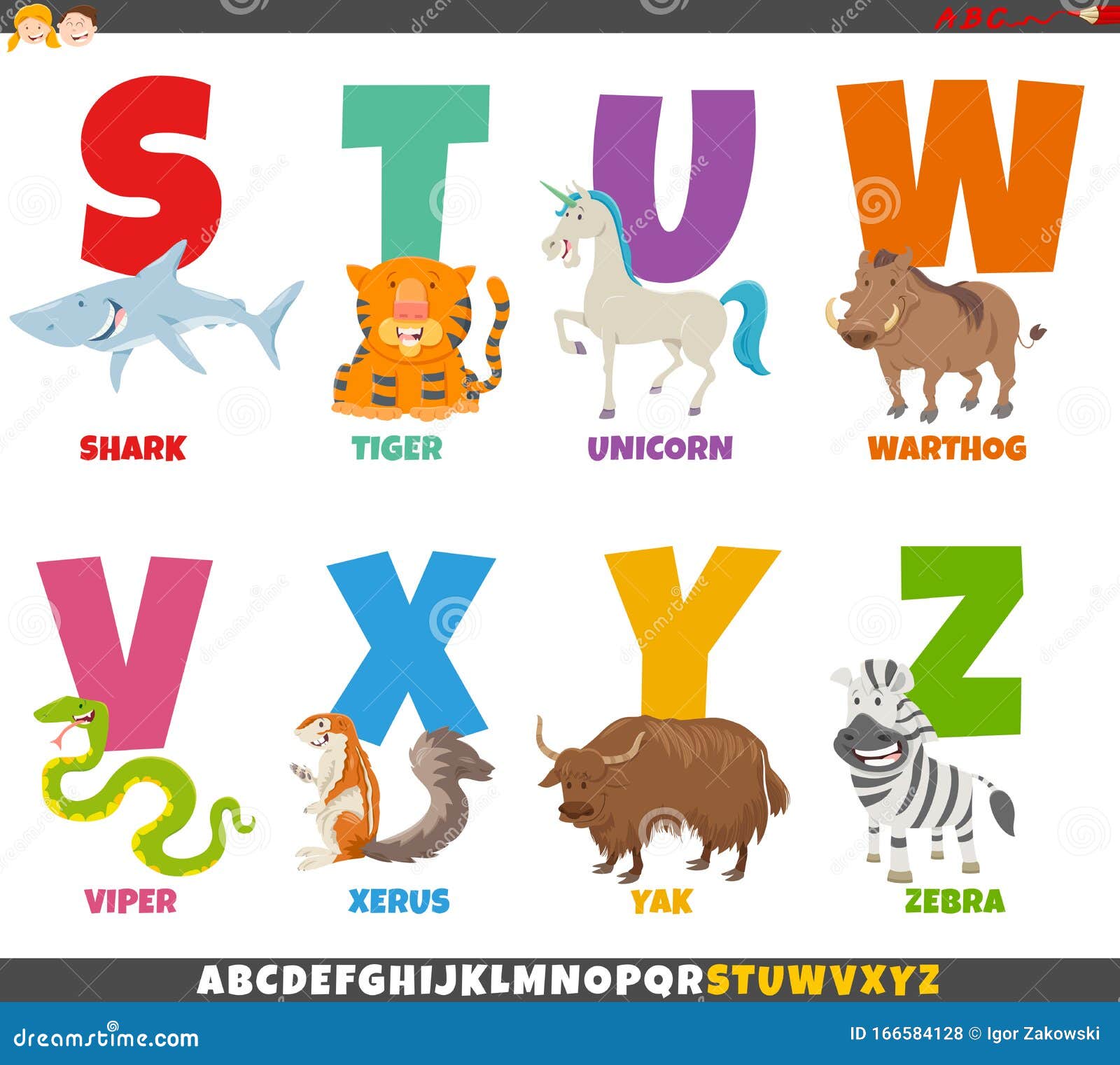 Cartoon Alphabet Set with Animal Characters Stock Vector - Illustration of school, application: 166584128 Cartoon Alphabet Set with Animal Characters Stock Vector - Illustration of school, application: 166584128