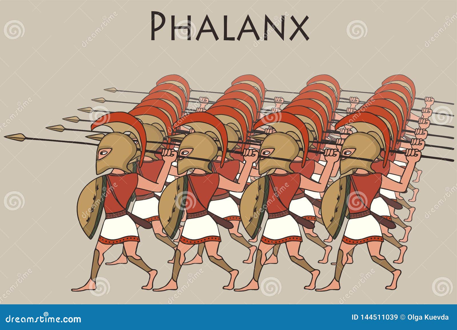 cartoon ancient greek phalanx