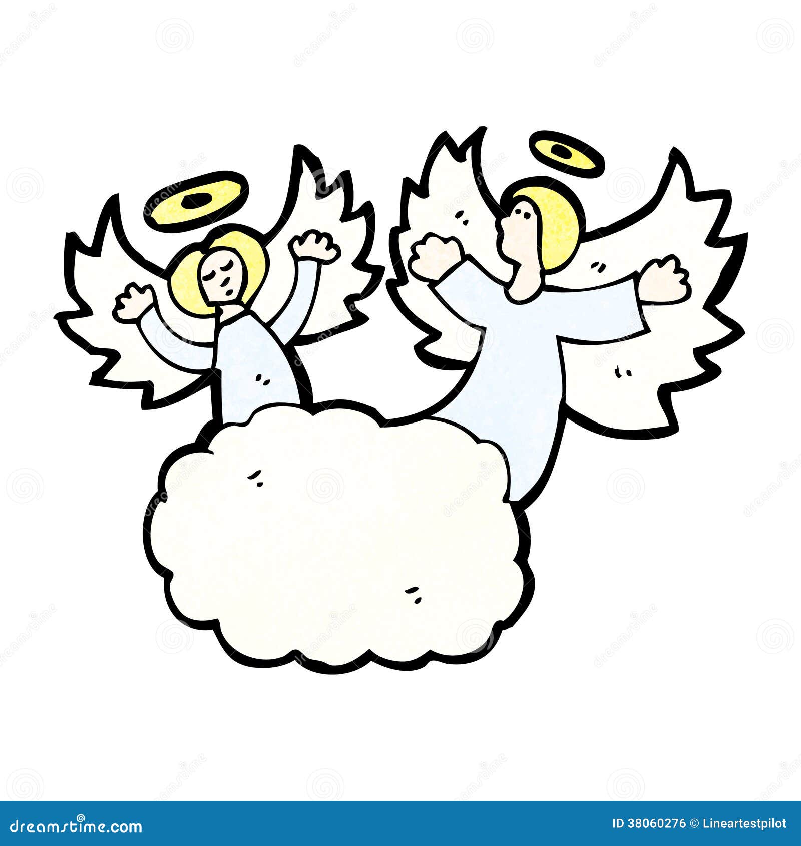 Cartoon angels in heaven stock vector. Illustration of drawing ...