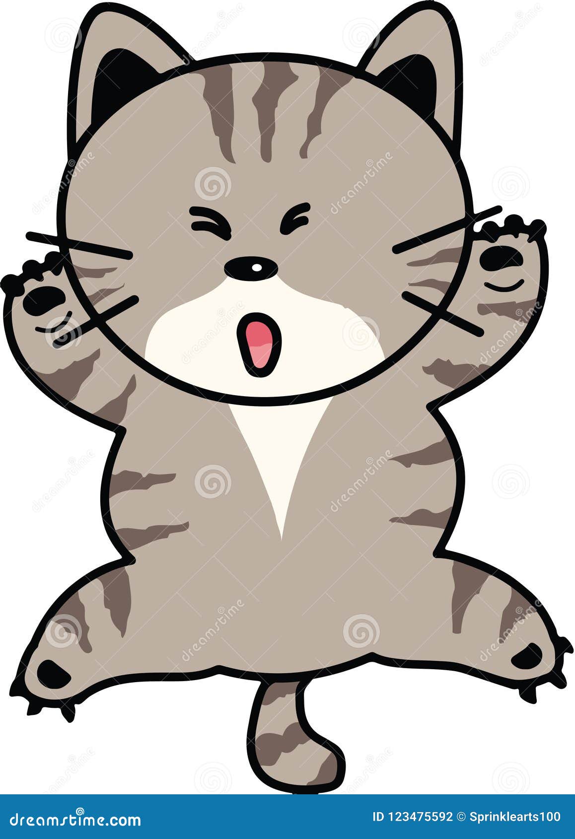 Cute White Cat Angry Cartoon