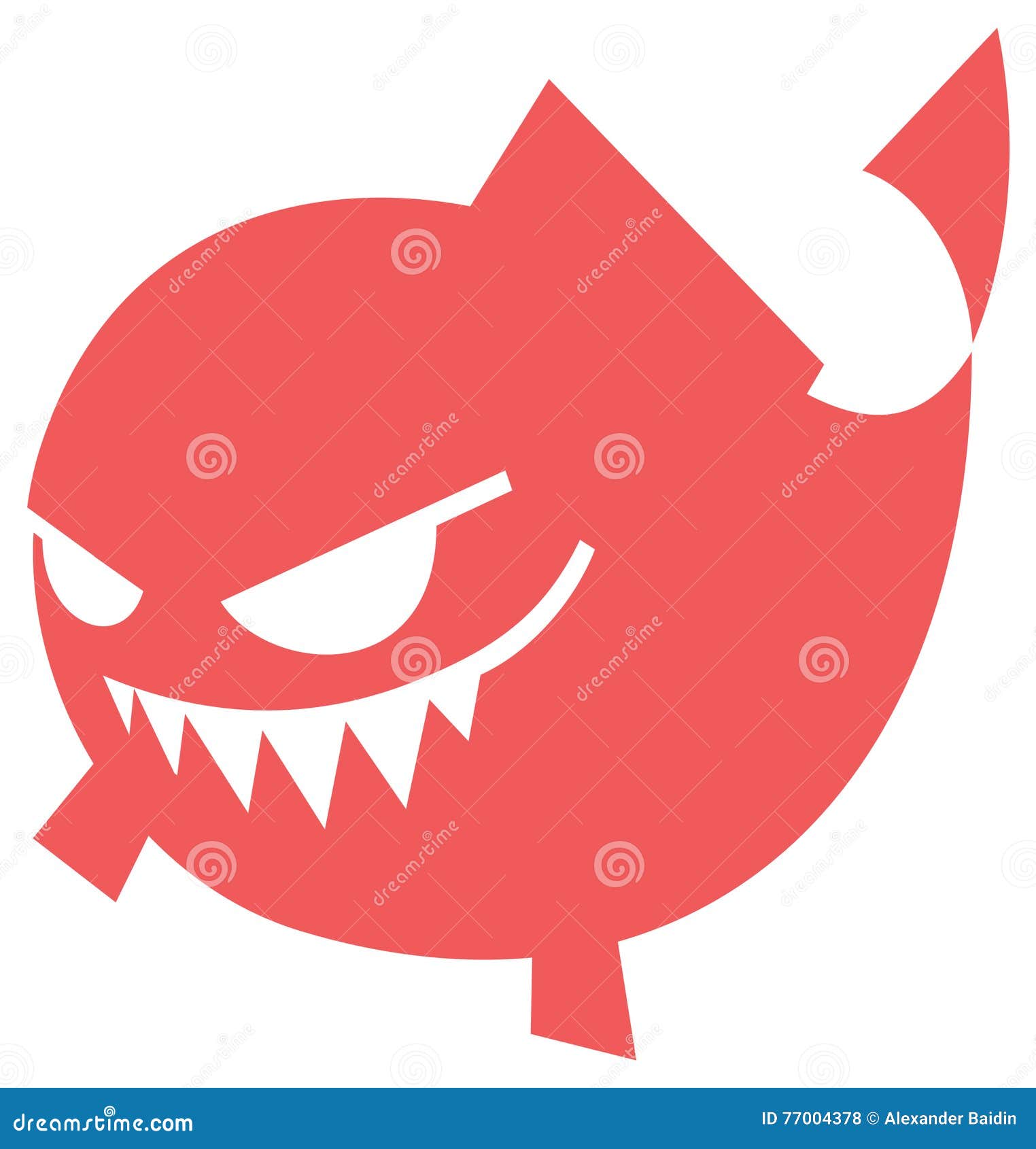 Download Cartoon Angry fish icon stock vector. Illustration of fish ...