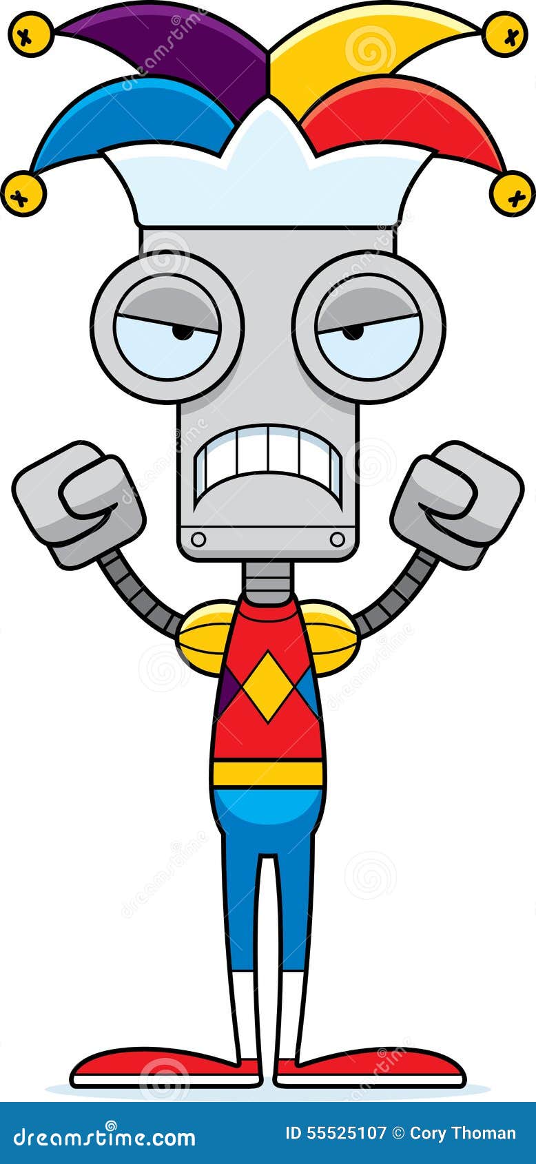 Cartoon Angry Jester Robot stock vector. Illustration of machine - 55525107