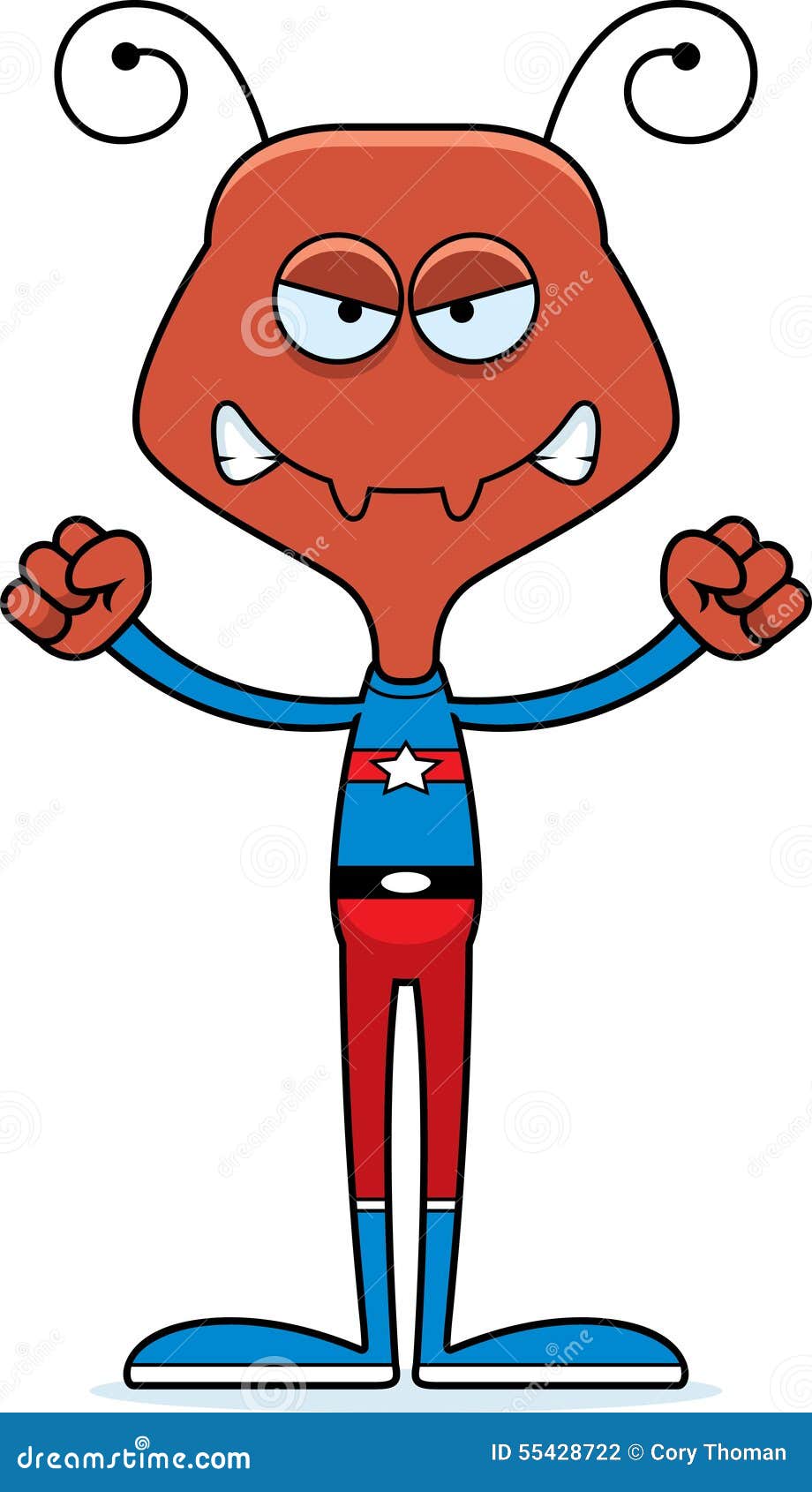 Cartoon Angry Superhero Ant Stock Vector Illustration of insect
