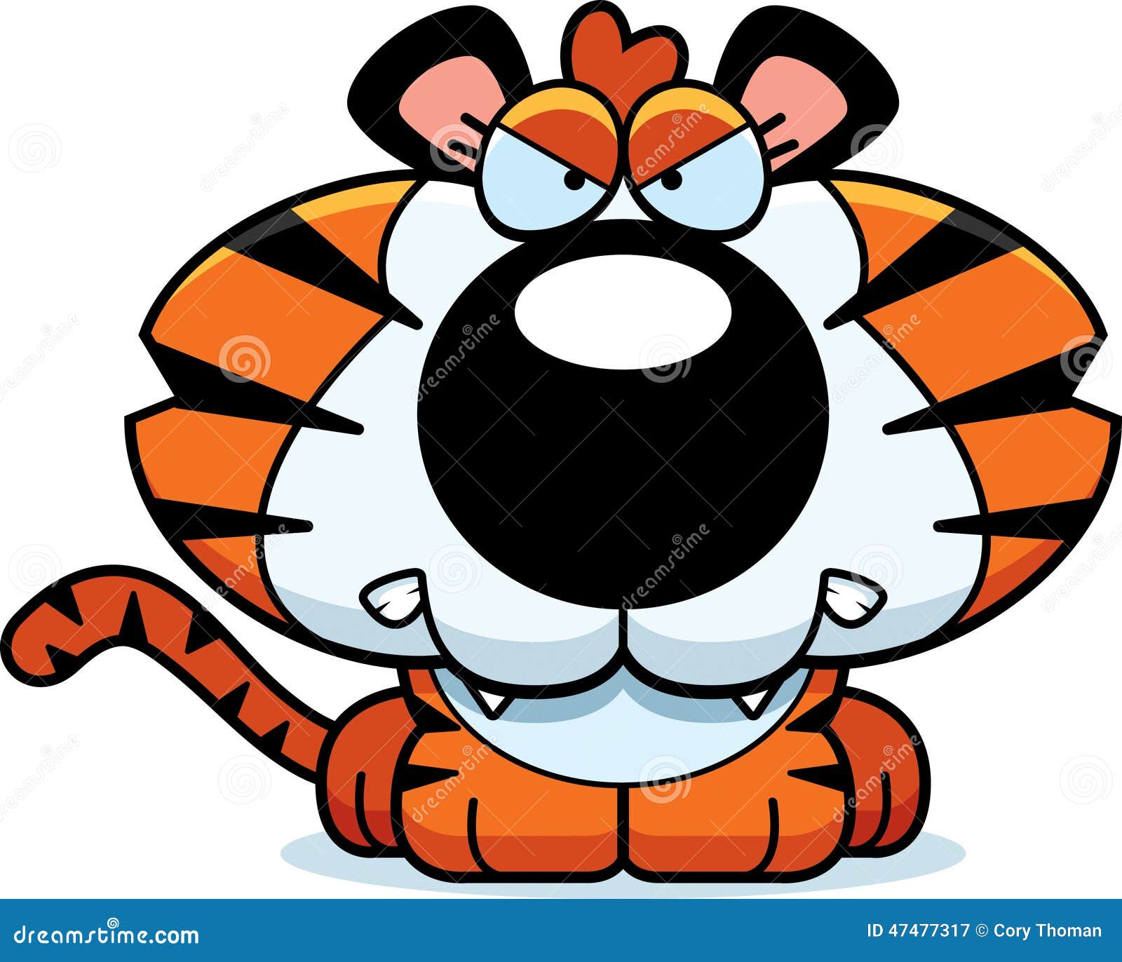 Cartoon Angry Tiger Cub stock vector. Illustration of small - 47477317