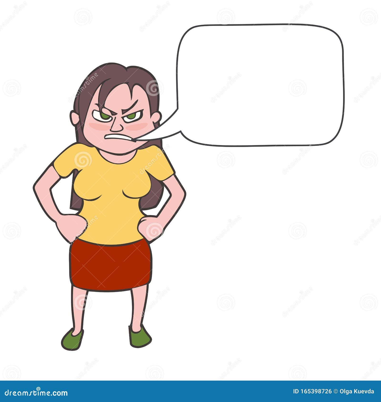 Cartoon Angry Woman Portrait Vector Stock Vector - Illustration of yell,  angry: 165398726