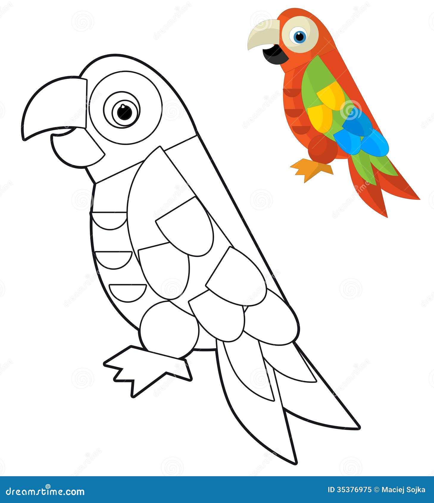 Cartoon Animal Coloring Page Illustration For The Children