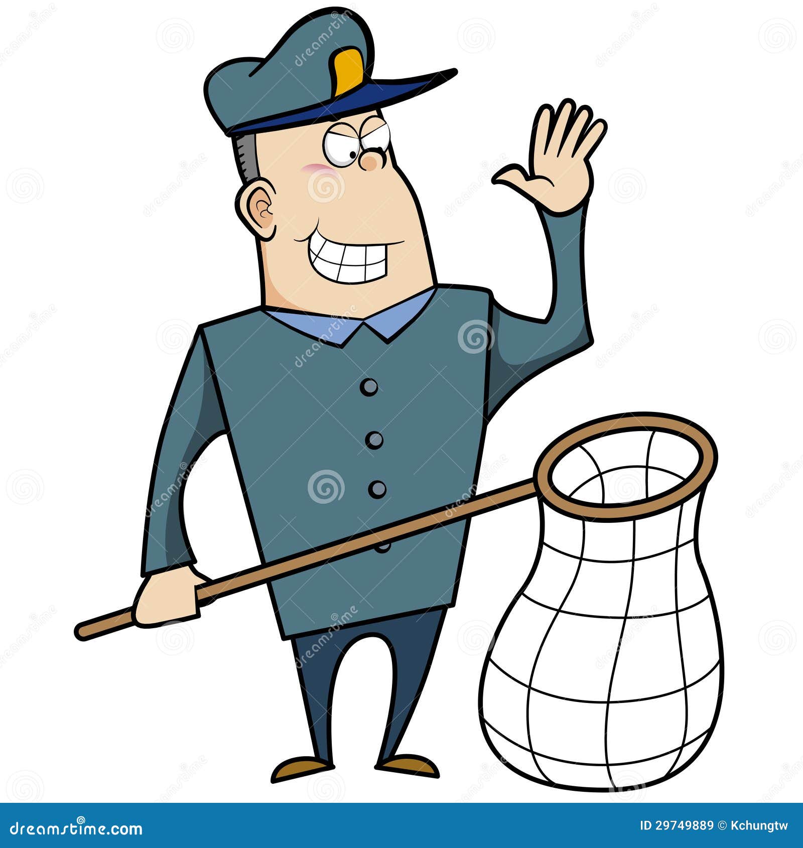 Cartoon Animal Control Officer with Net Stock Vector - Illustration of  adult, occupation: 29749889