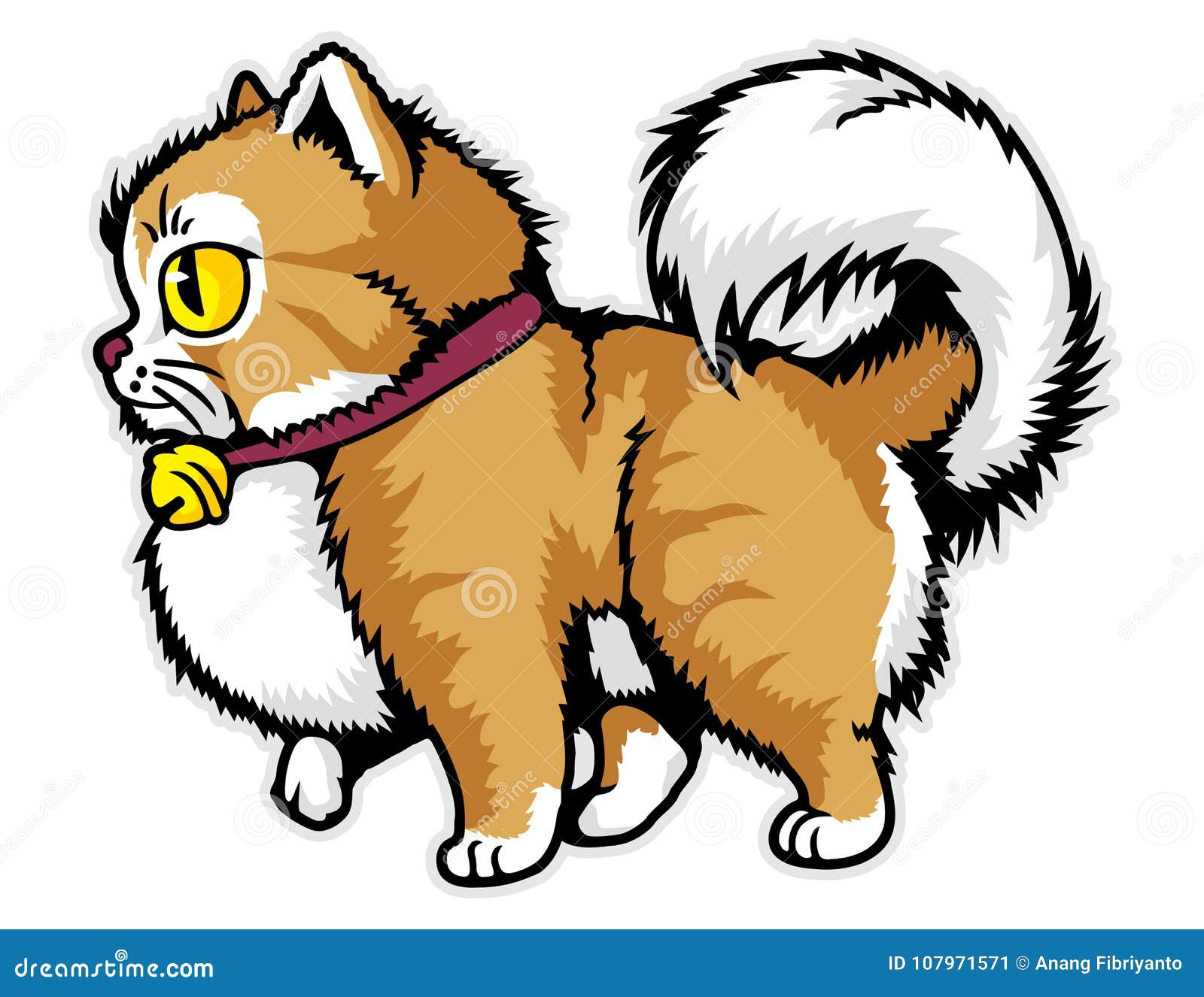 Funny fat cat cartoon  stock vector Illustration of mascot 