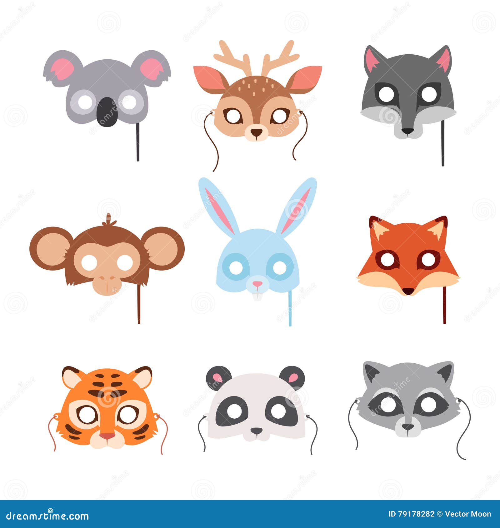 Cartoon Animal Party Mask Vector. Stock Vector - Illustration of decoration, baby: 79178282 Cartoon Animal Party Mask Vector. Stock Vector - Illustration of decoration, baby: 79178282