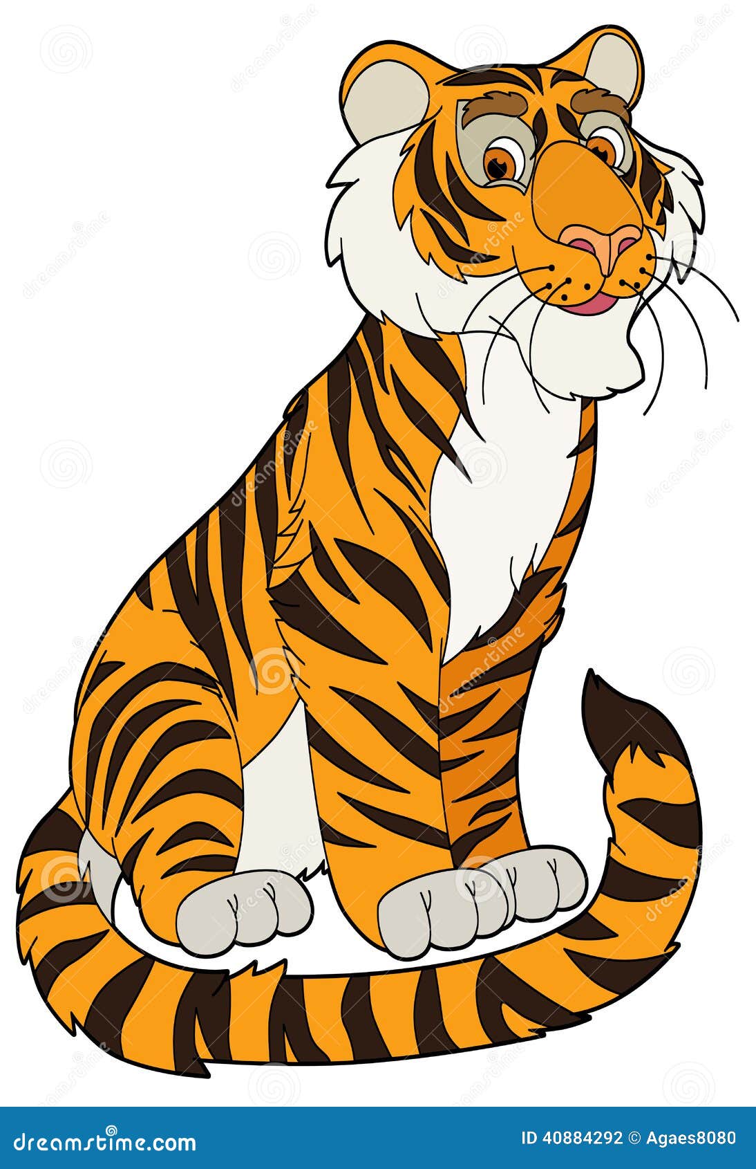 Cartoon Animal - Tiger - Illustration for the Children Stock Illustration -  Illustration of animal, jungle: 40884292