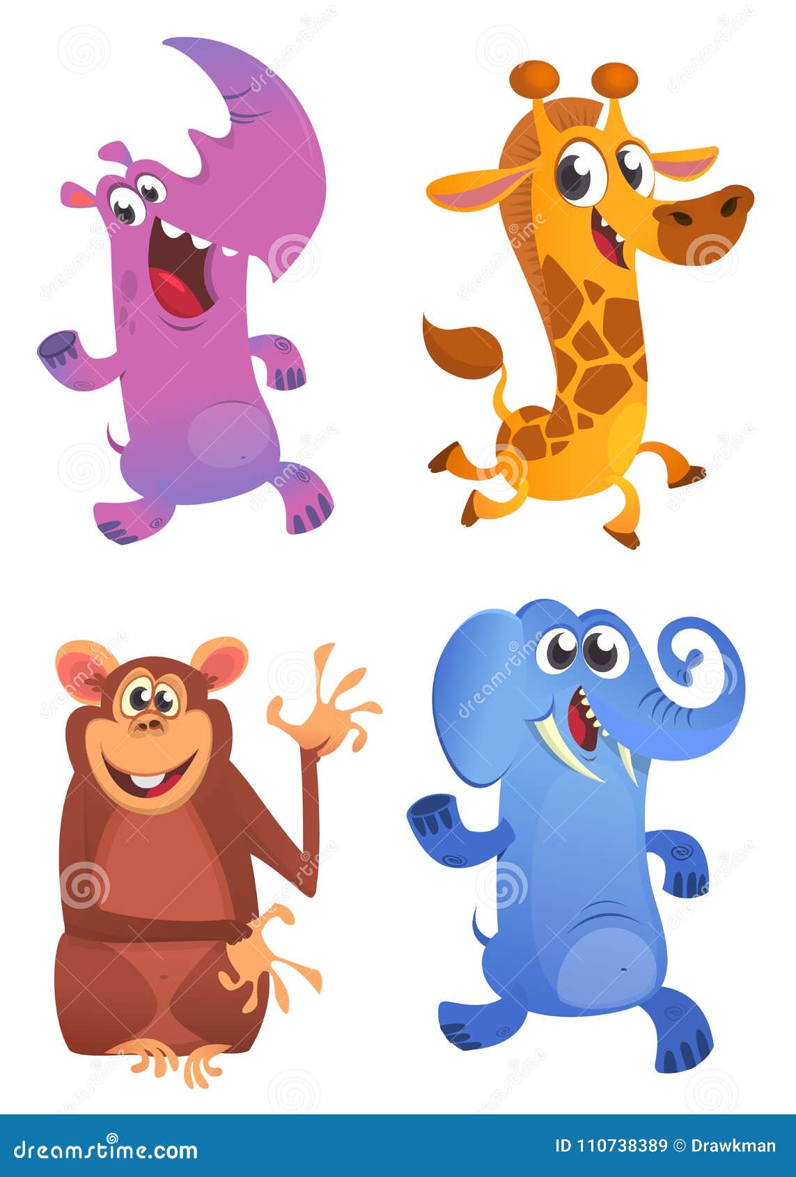 Giraffe Monkey Love Abc Cover Cartoon Vector | CartoonDealer.com #52501867