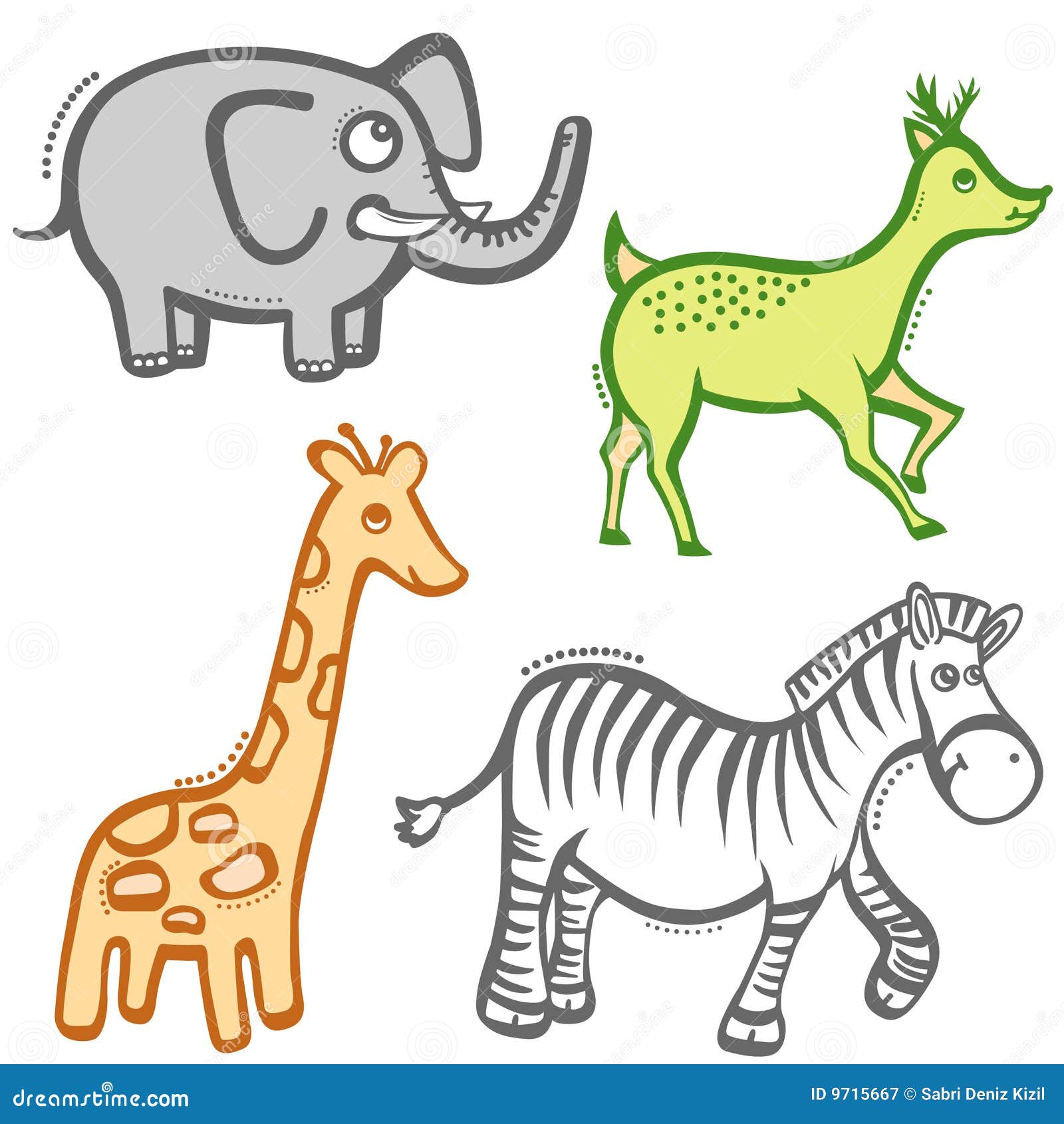 Cartoon animals vector stock vector. Illustration of comic - 9715667