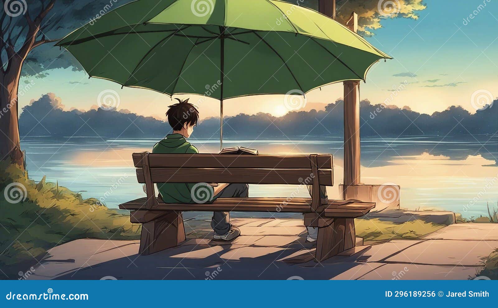 Download Girl Sitting On A Bench Fall Anime Wallpaper | Wallpapers.com