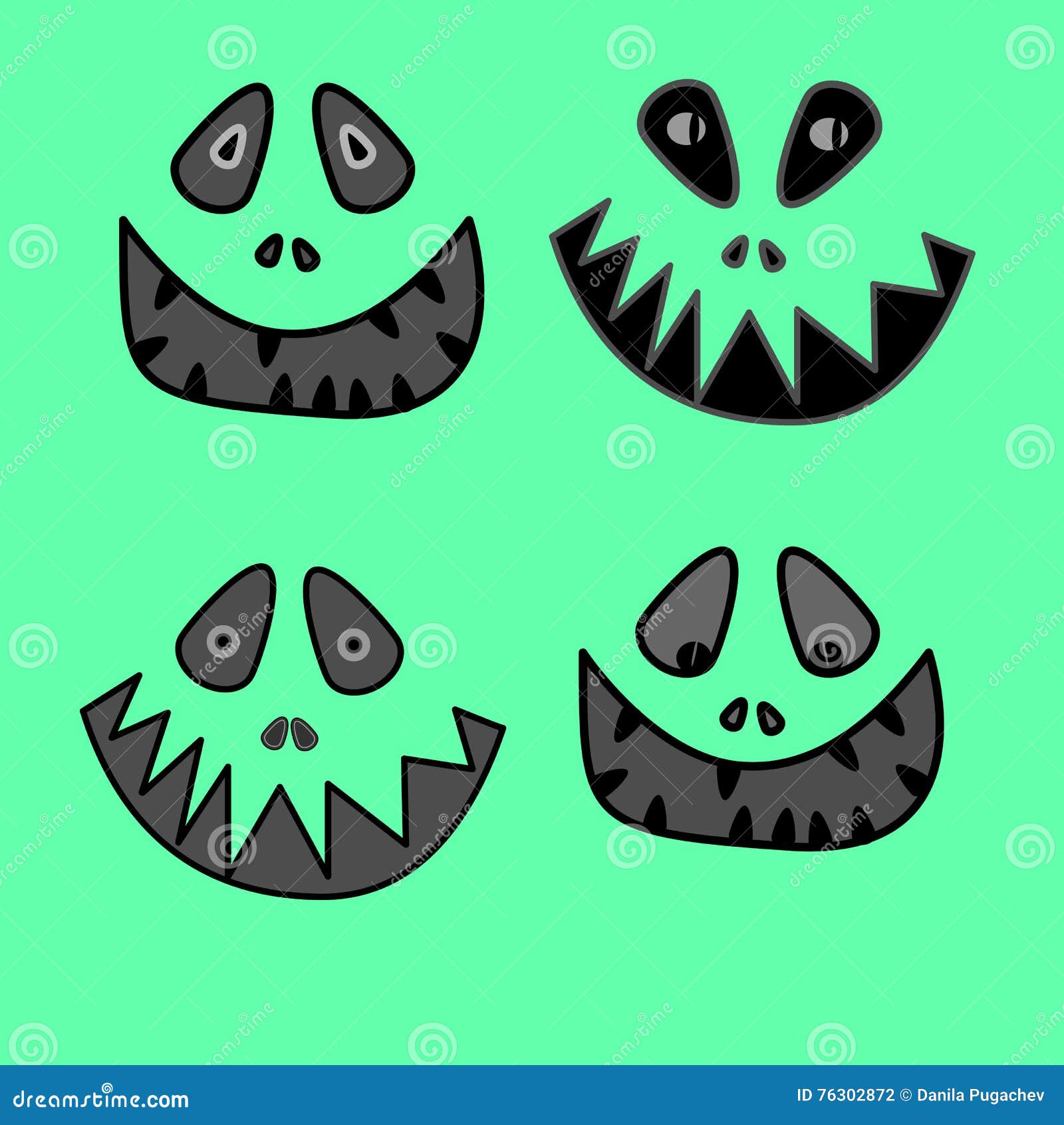 Cartoon Anime Monster Face with Big Toothy Smile and Sticking Out Tongue  Vector Illustration Stock Vector - Illustration of emoticon, animal:  76302872