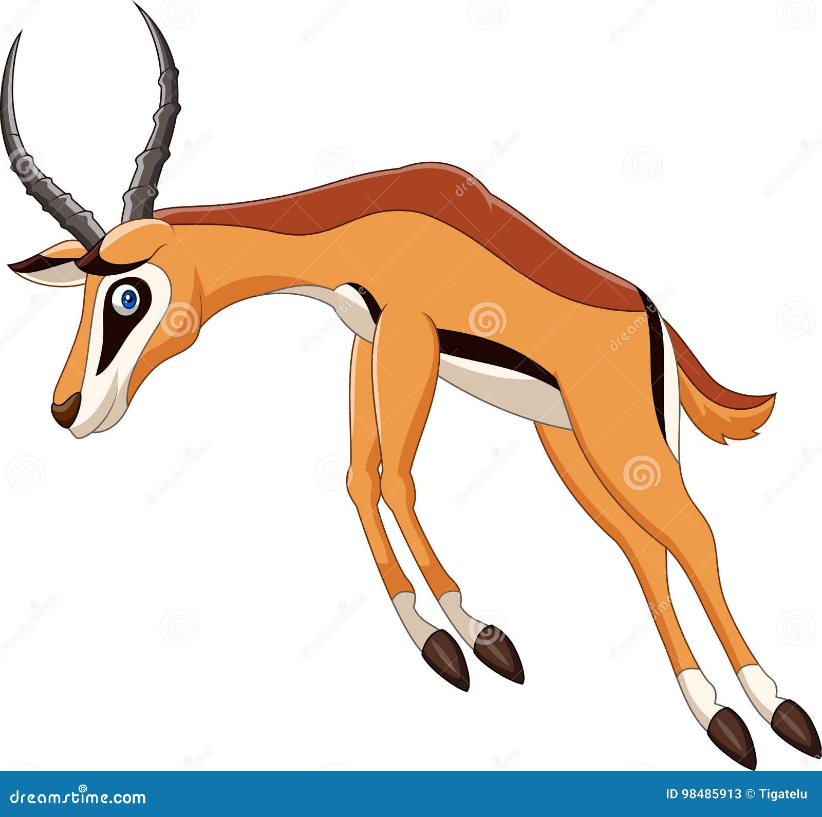 Cartoon antelope jumping stock vector. Illustration of drawing 98485913