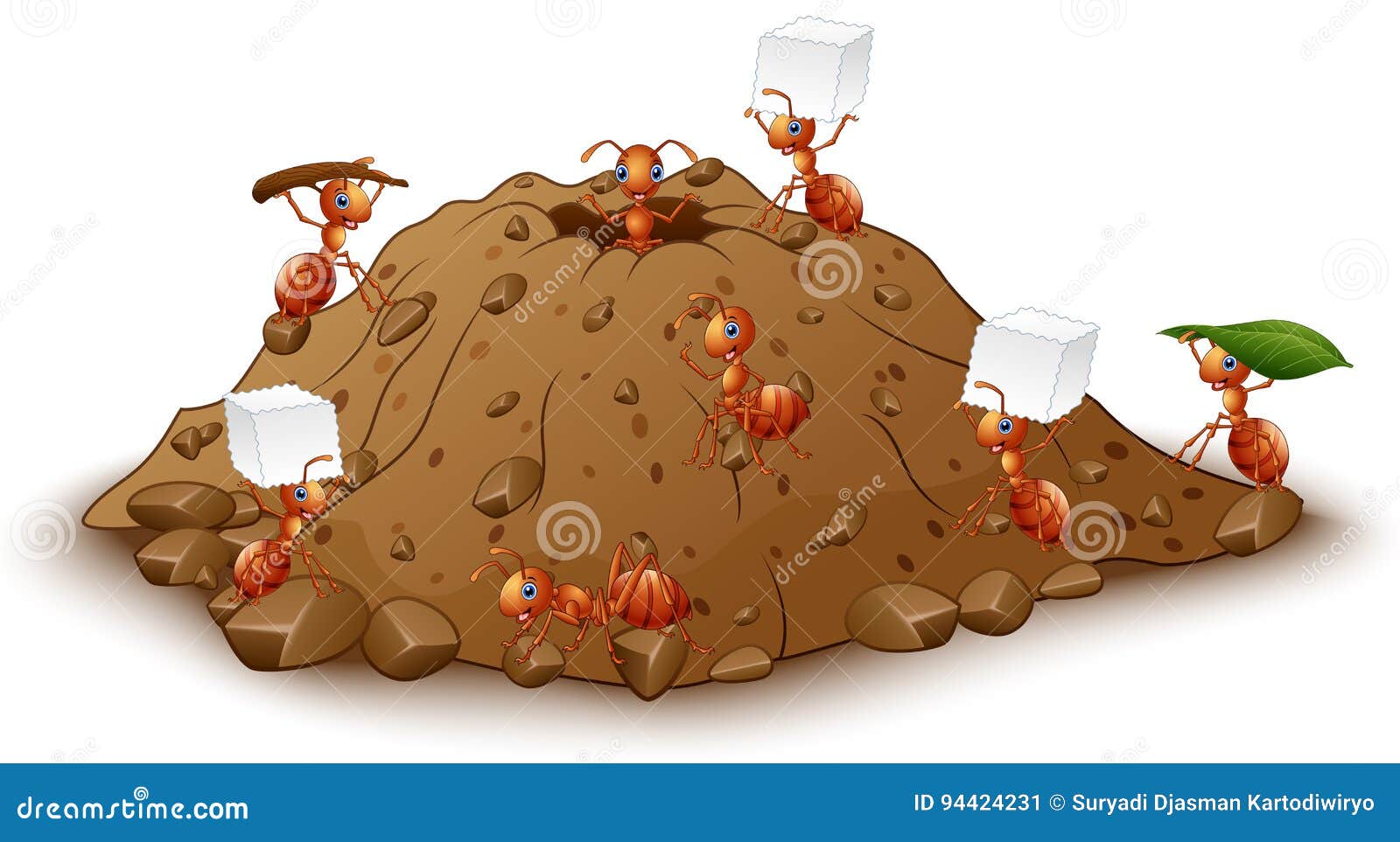 Cartoon Ants Colony with Anthill Stock Vector - Illustration of hole,  educative: 94424231