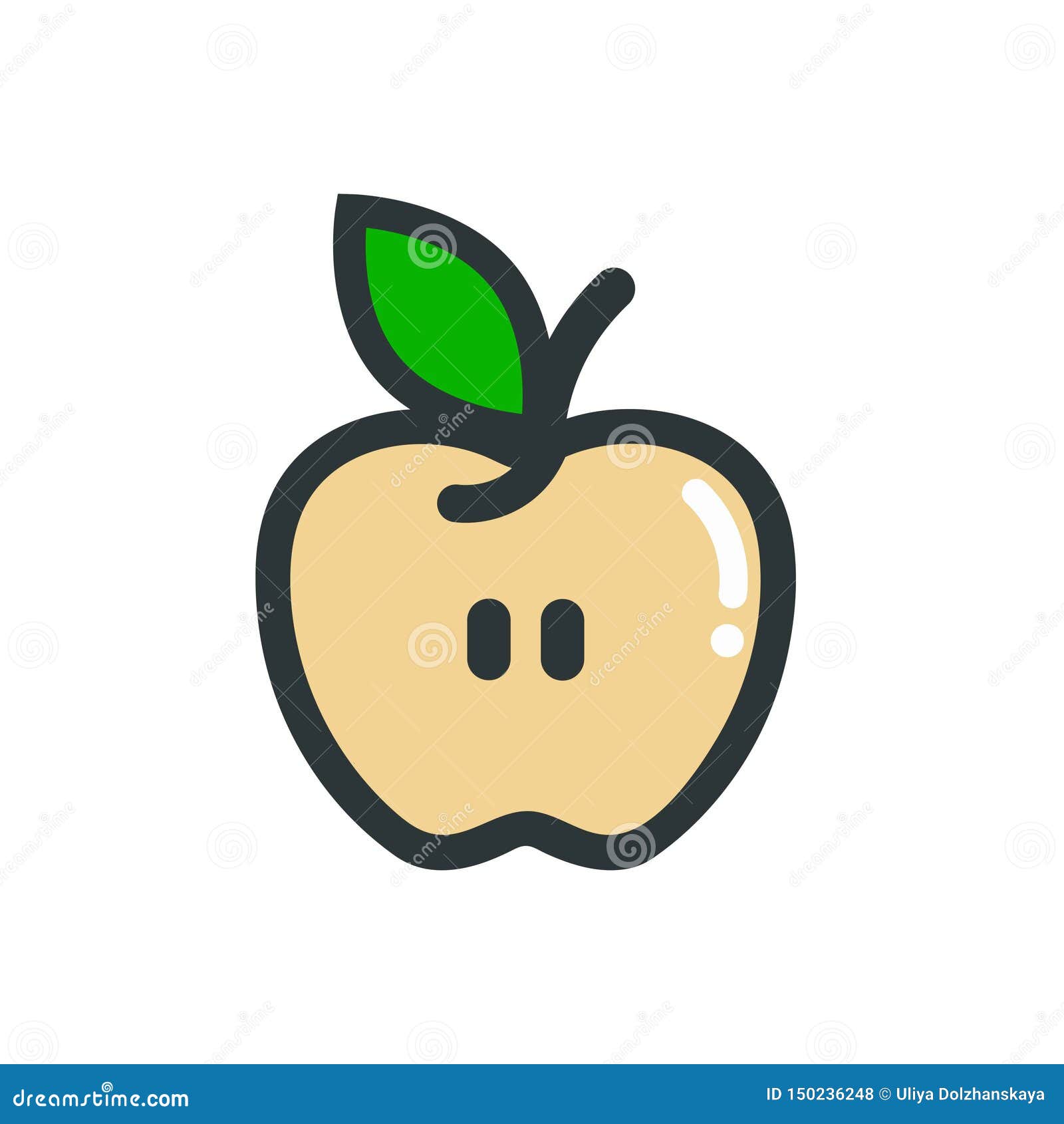 Cartoon apple half vector stock vector. Illustration of logo 150236248